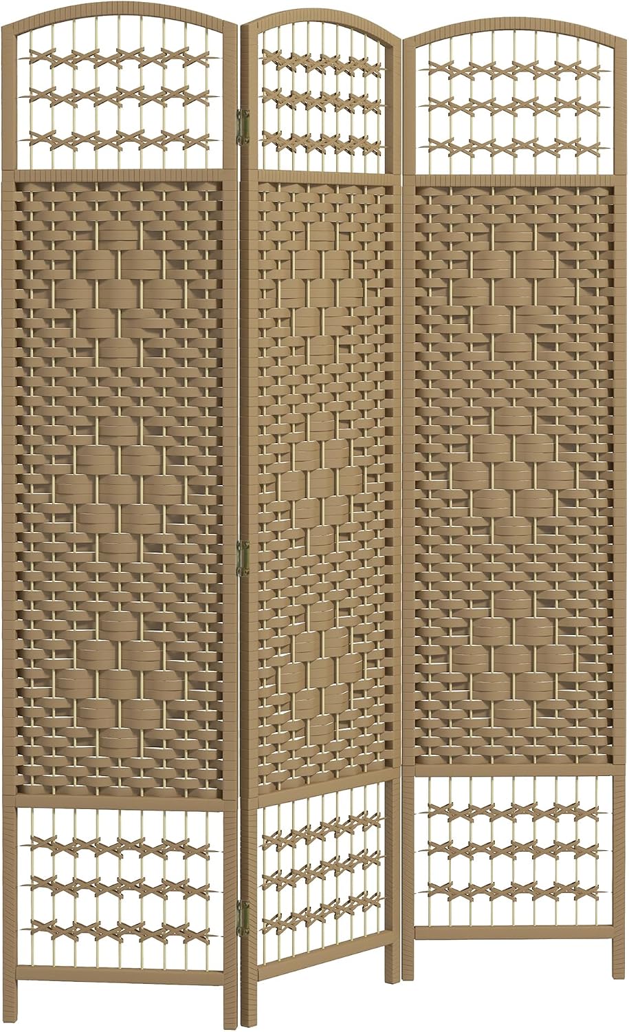 HOMCOM 3 Panel Room Divider, Folding Privacy Screen, 5.6', Natural