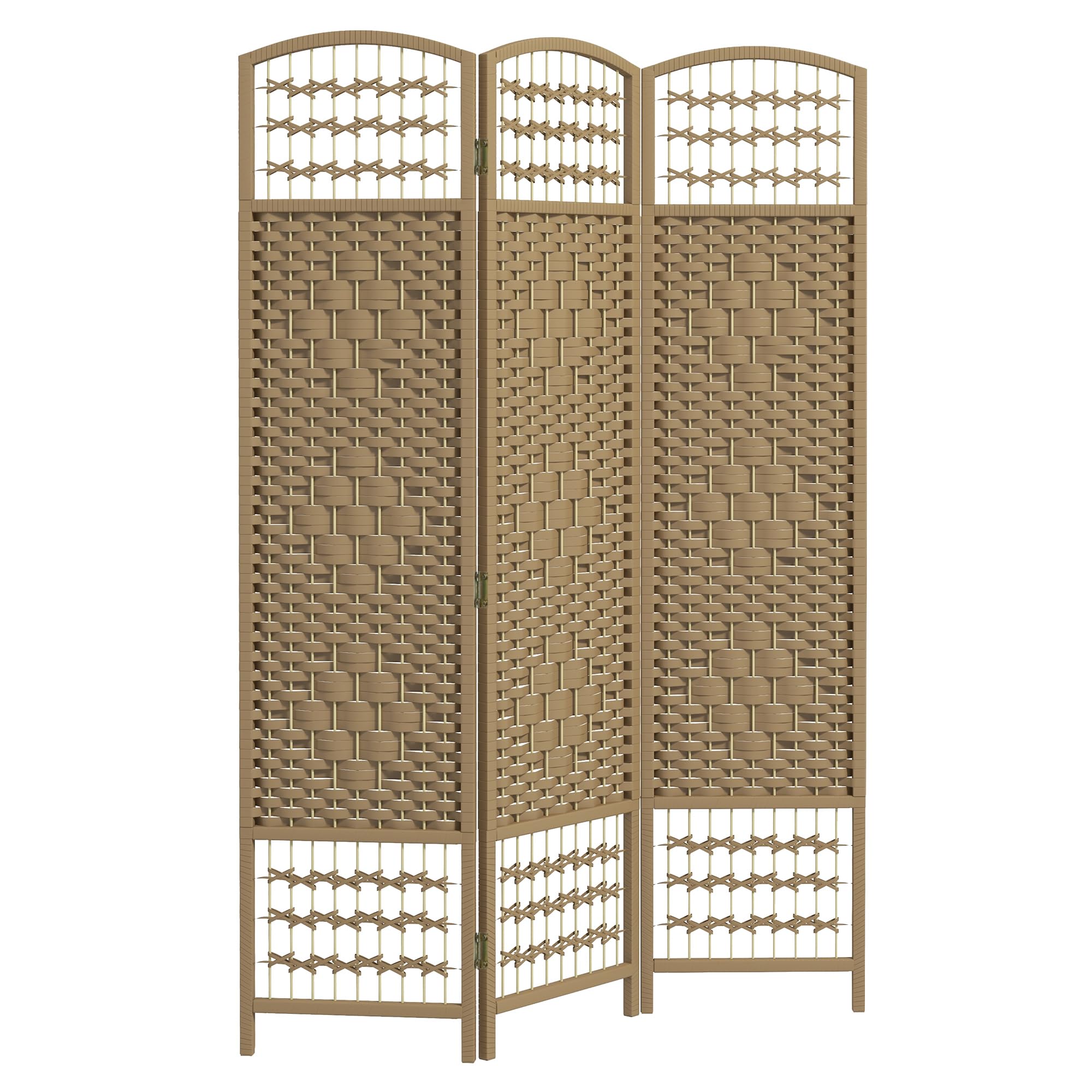 HOMCOM 3 Panel Folding Room Divider, Privacy Screen, Freestanding Paravent Partition Separator for Living Room, Bedroom and Office, 120 x 170cm, Natural Wood