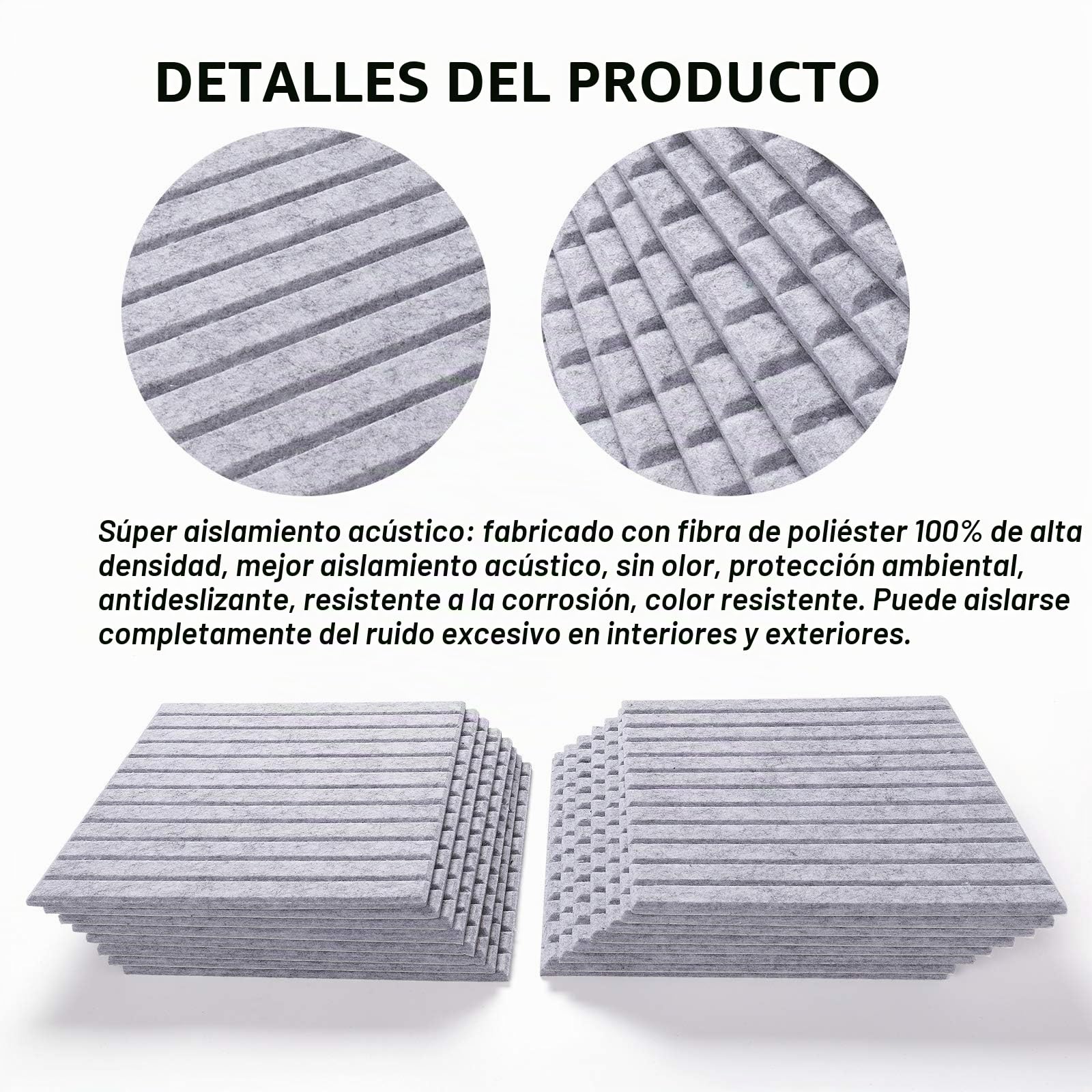 16 paneles de pared insonorizados de grado profesional, paneles acústicos, paneles de sonido premium, mejor que la espuma, diseño de cuña, con adhesivo en la parte posterior, para tratamientos