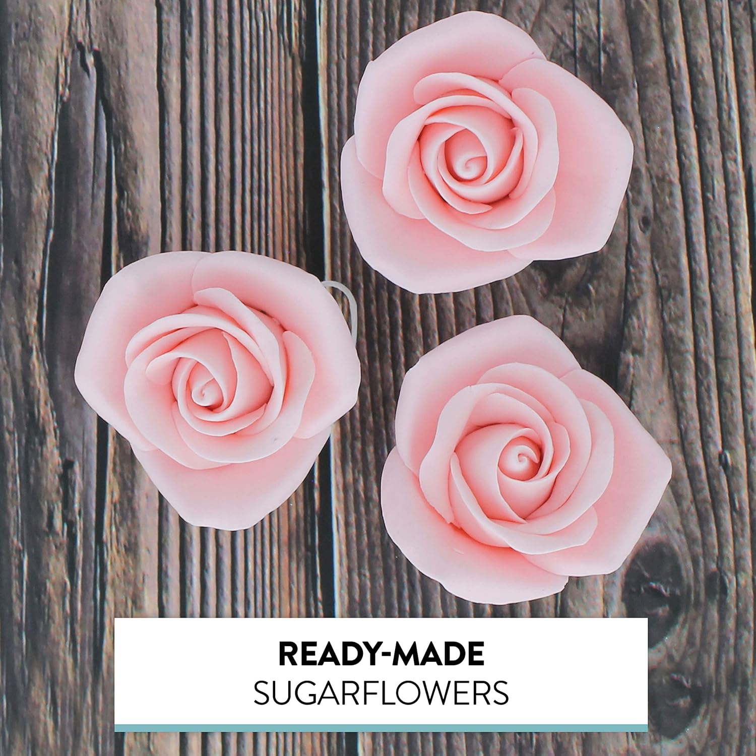 Global Sugar Art Peace Rose Sugar Cake Flowers Pink 2 Inch, 8 Count by Chef Alan Tetreault