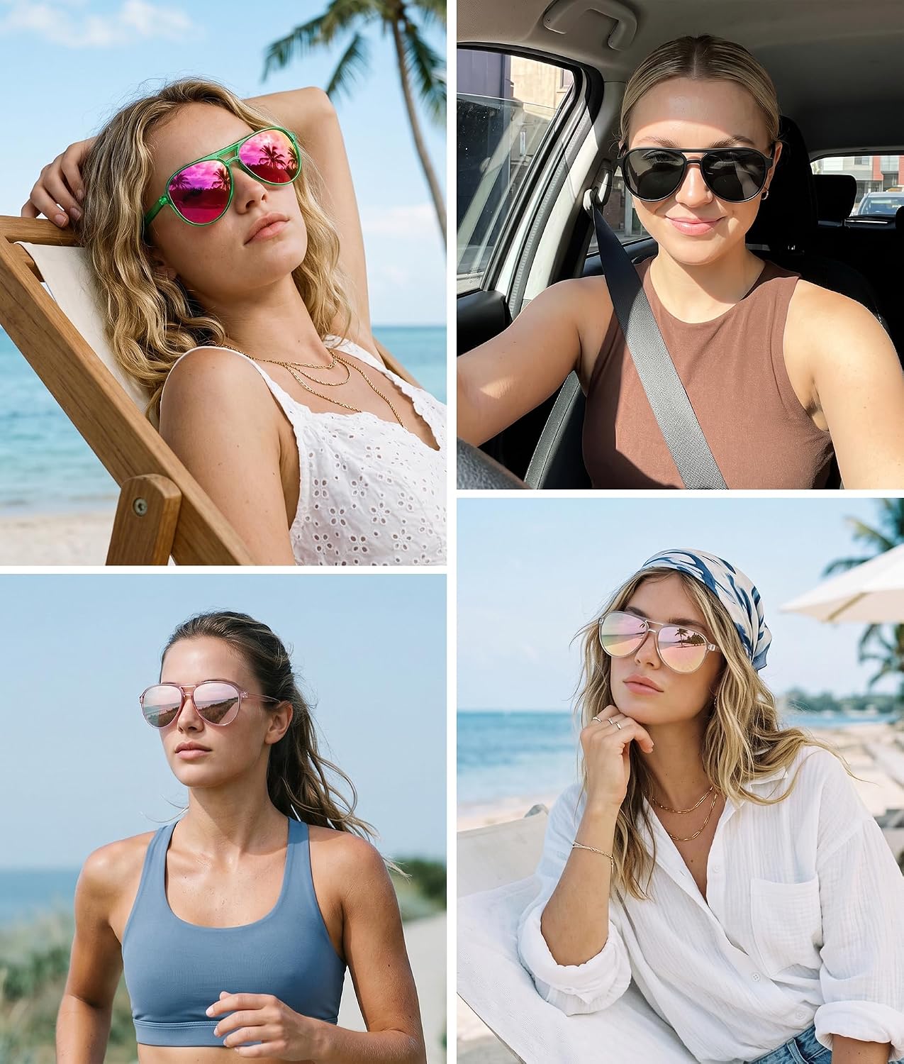 MEETSUN Polarized Aviator Running Sunglasses for Women, Double Bridge UV400 | Lightweight Frame, Rubber Temple Grips And Soft Nose Pads Help Reduce Slipping And Bouncing During Runs And Outdoor Workouts