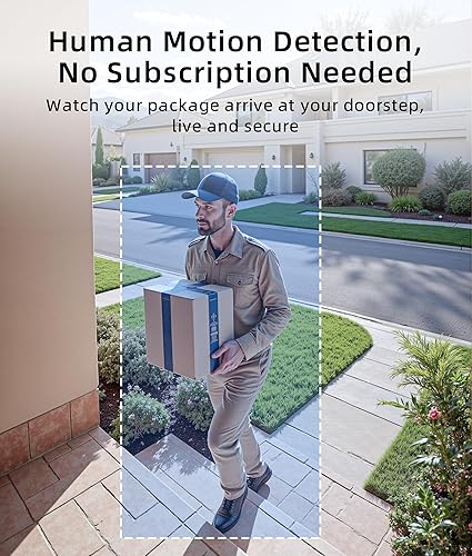 Miniatura 2 de Cámara inalámbrica de timbre - Vista de pies a cabeza, detección inteligente de paquetes, timbre de video WiFi de 2.4G con timbre, soporte de
