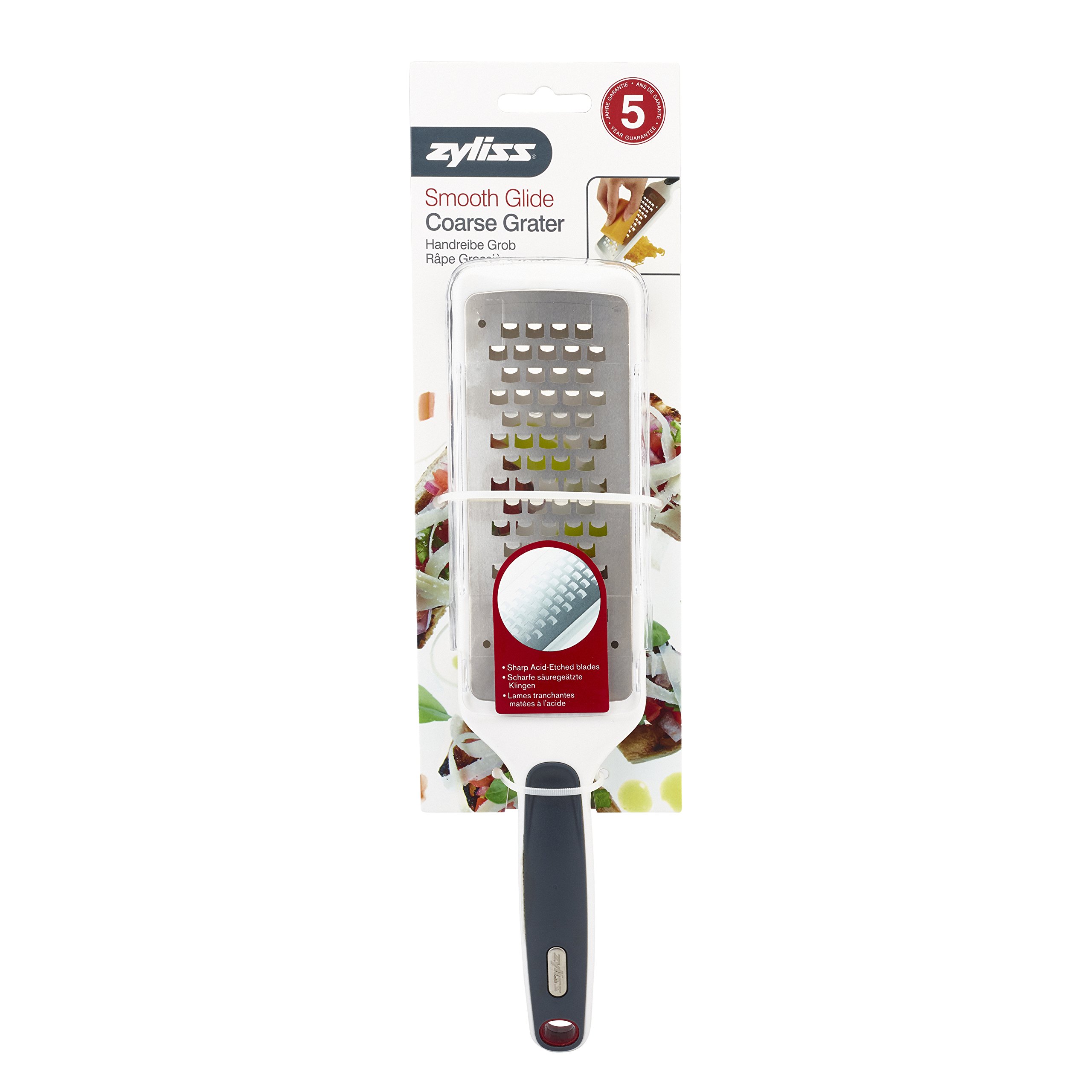 Zyliss E900034 Coarse Grater with Handle, Stainless Steel/Plastic, White - Image 2