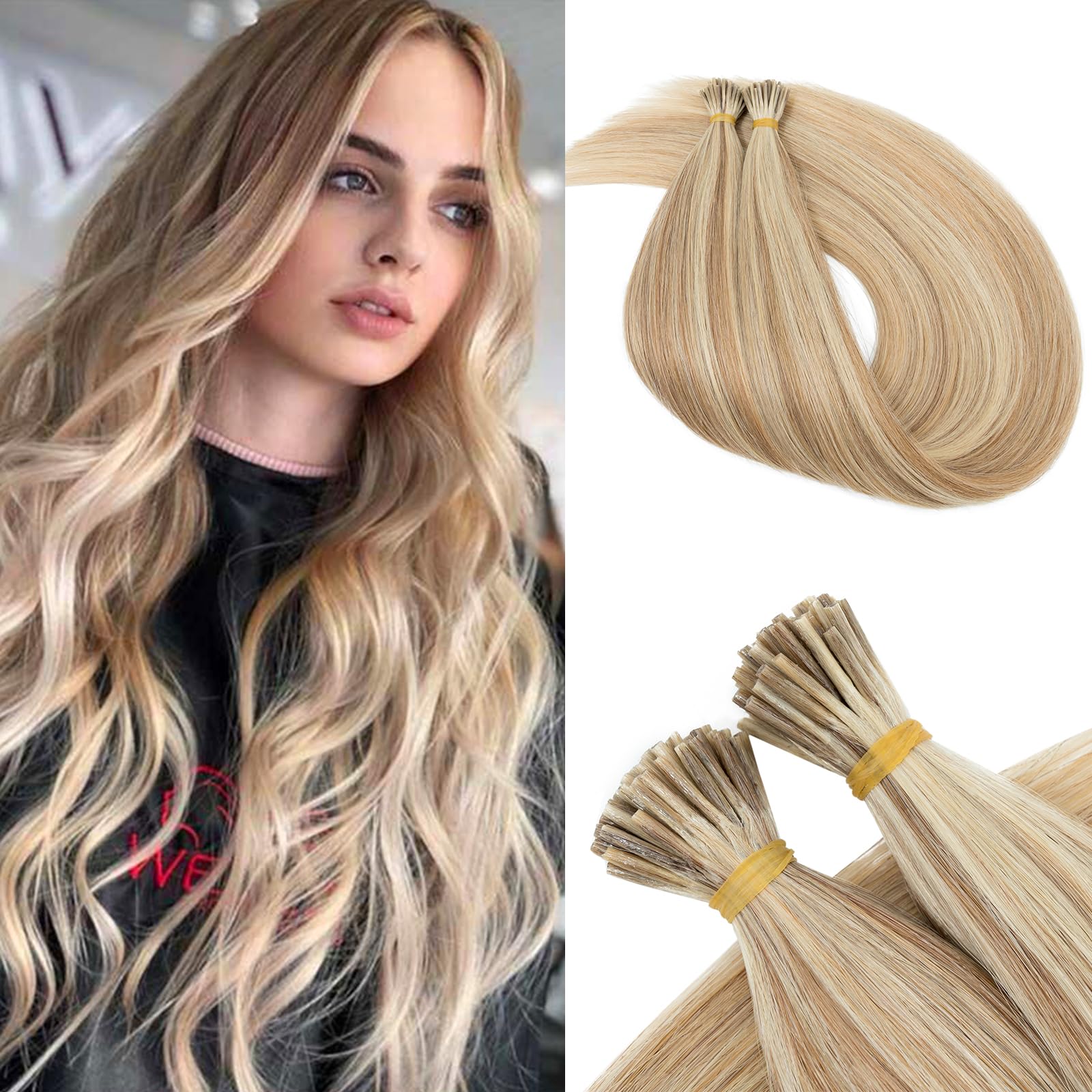 Benehair I Tip Hair Extensions, 100% Real Remy Human Hair