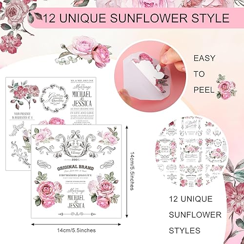 Miniatura 3 de 12 hojas de calcomanías para transferencia para manualidades y muebles, calcomanías clásicas de pájaros, floral, lavanda, mariposa, para el hogar,