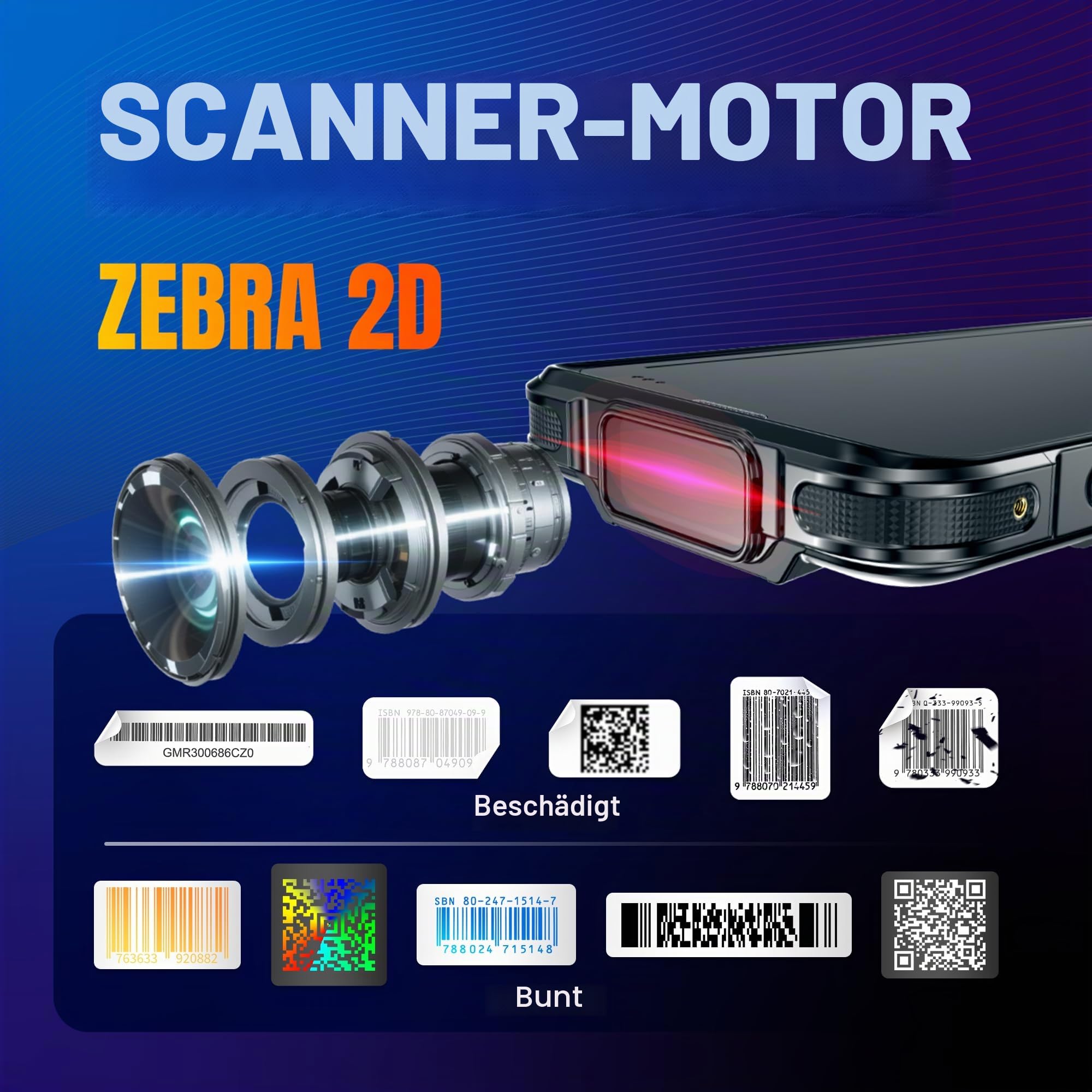 Tera Android 13 Barcode Scanner PDA: 5,5" Handheld Mobiler Computer 4GB+64GB mit Ladestation 1D 2D QR Scanner Zebra SE4710 NFC WLAN GPS Bluetooth Inventur Logistik Lager Datenerfassung Industrie P166