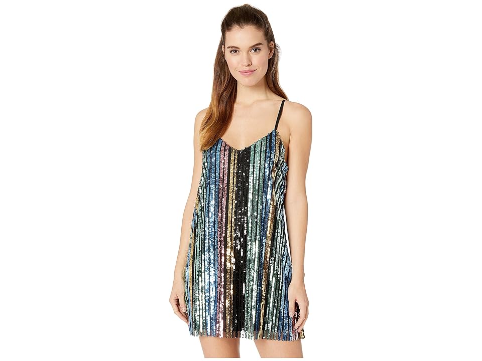 

Show Me Your Mumu Vivian Slip Dress (Cocktail Stripe Swquins) Women's Dress