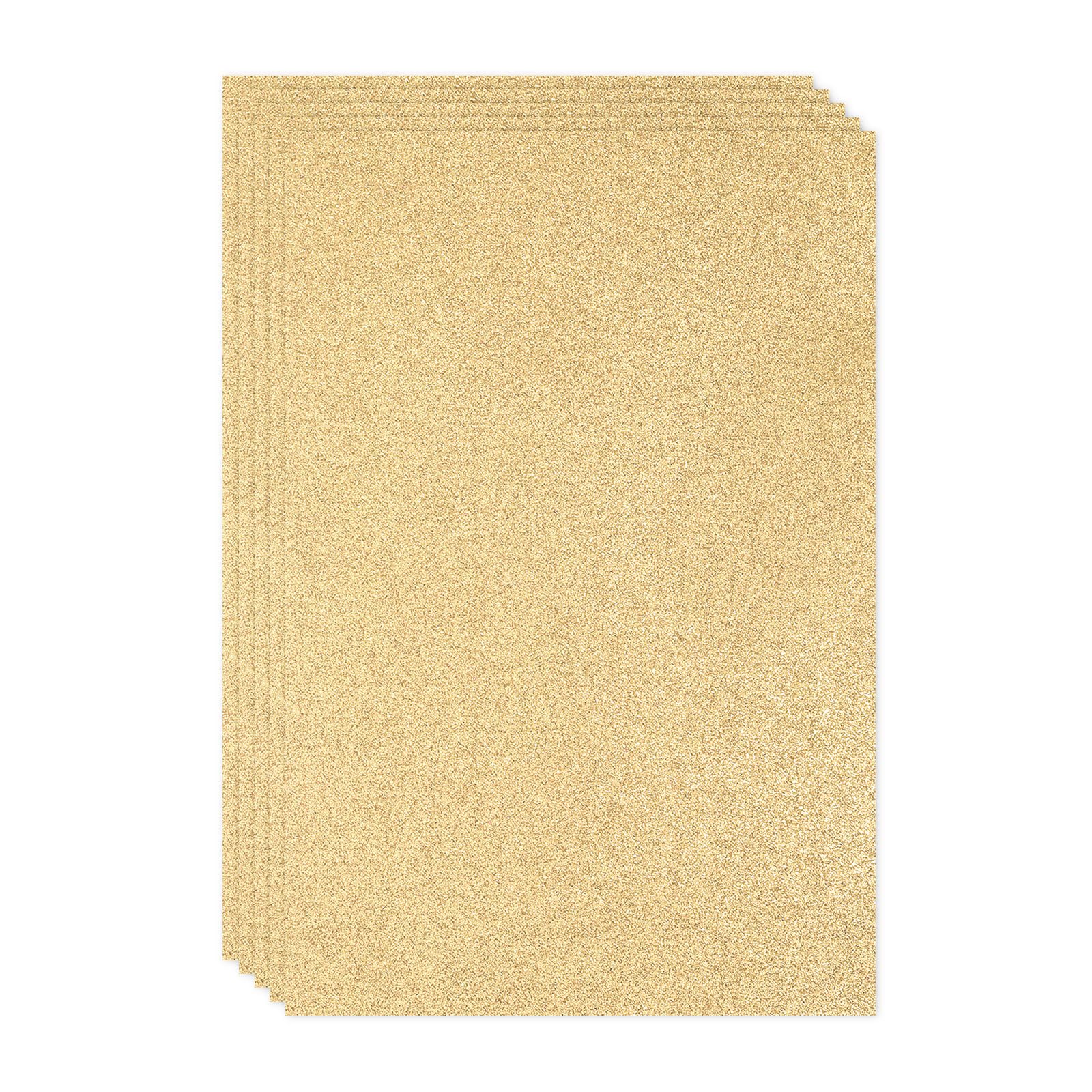 Photo 1 of PATIKIL Light Gold Shiny EVA Glitter Foam Sheet 11.8 x 7.9 Inch 2mm Thick with Back Adhesive Sparkle EVA Glitter Felt for Crafts DIY Project, 5 Pcs