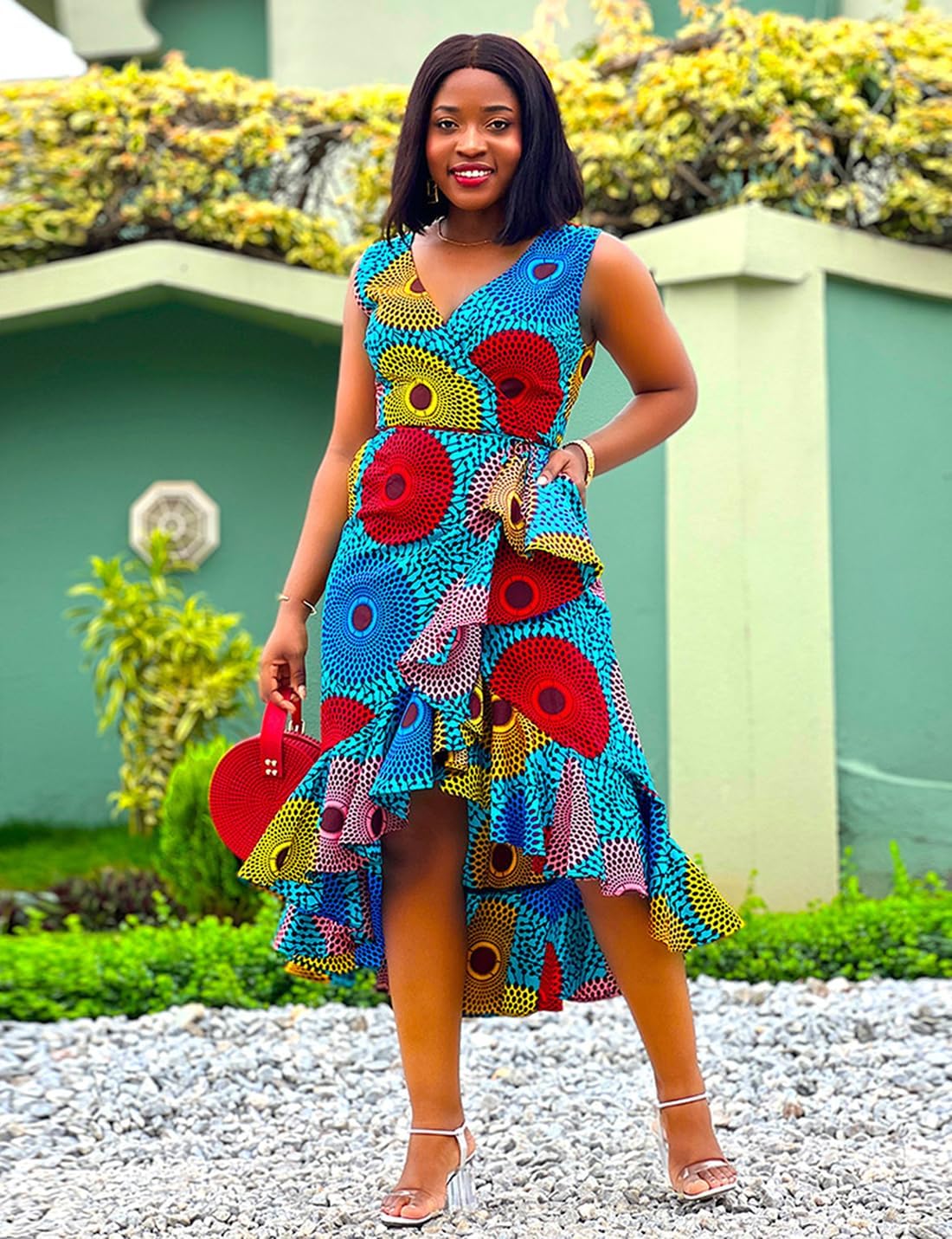 SHENBOLEN Women African Ankara Batik Print Traditional Clothing Casual Party Dress - Image 6