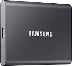 Samsung T7 Portable SSD, 4TB External Solid State Drive, Speeds Up to 1,050MB/s, USB 3.2 Gen 2, Reliable Storage for Gaming, Students, Professionals, MU-PC4T0T/WW, Gray