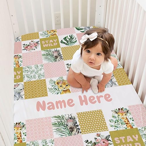 Miniatura 5 de Sábanas personalizadas para cuna de bebé con nombre, sábanas ajustadas personalizadas para cuna para bebés, juegos de ropa de cama de bebé, sábanas