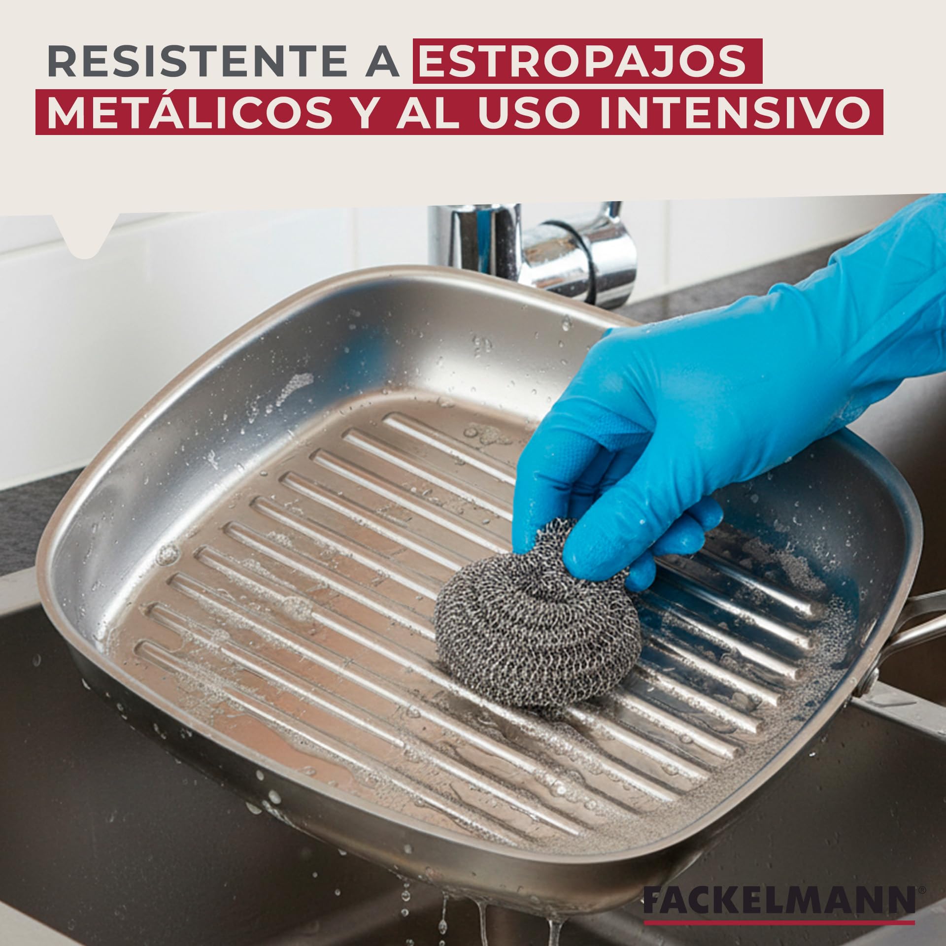 Fackelmann Vita3 Sartén Grill de Acero Inoxidable 28 cm, Acero Inoxidable Triply con Triple Fondo Difusor, Sin Antiadherente, Sin PFA, Apta para Inducción, Gas, Vitro y Horno, Apto Lavavajillas — view 6