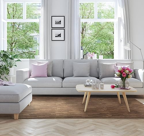 Miniatura 8 de Sorbus Losetas de suelo de madera veteada, esteras de espuma EVA entrelazadas, losetas de 38" de grosor para suelos de madera, esteras de ejercicio