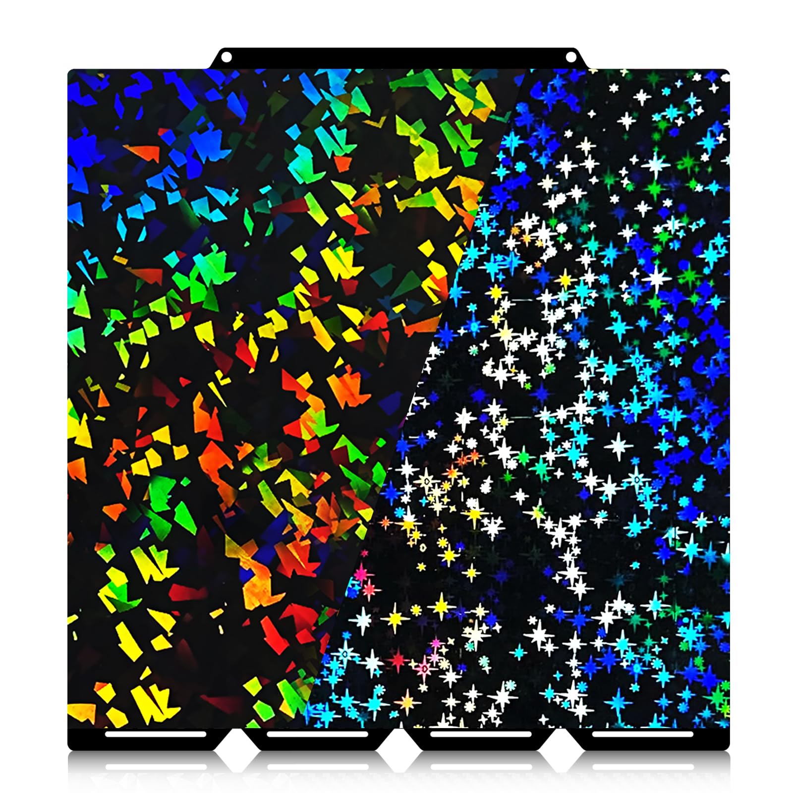 IdeaFormer Holographic U1 Druckplatte für Snapmaker 276x293mm, Rainbow Confetti PEF+Galaxy PEY U1 Build Plate Spring Steel Druckbett für Snapmaker U1 3D Drucker Plattformen
