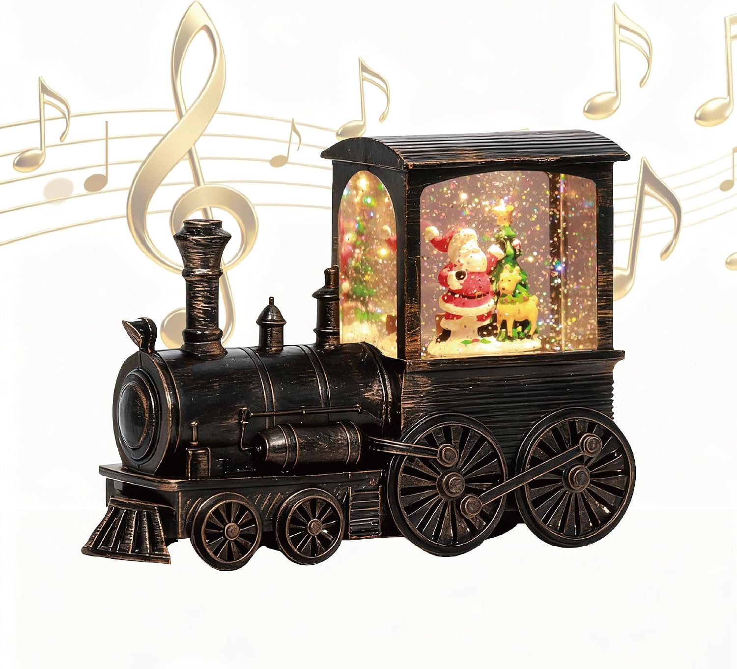 Amazon.com: Christmas Snow Globes Vintage Train Santa Claus Snow Globe ...