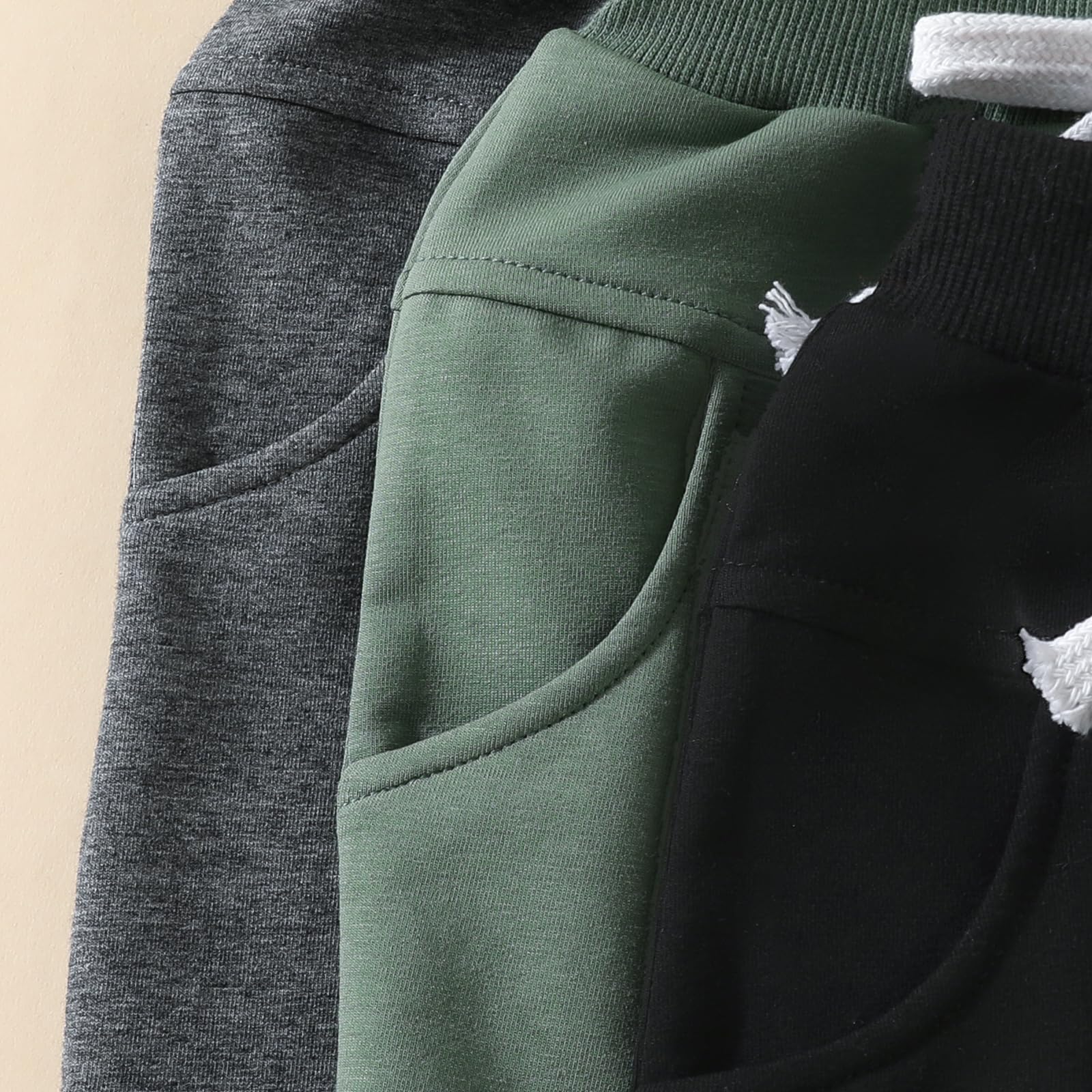 Pantaloni autunnali per neonati e bambini, confezione da 3, pantaloni sportivi attivi, casual, con tasca, tinta unita, vita elasticizzata, pantaloni harem