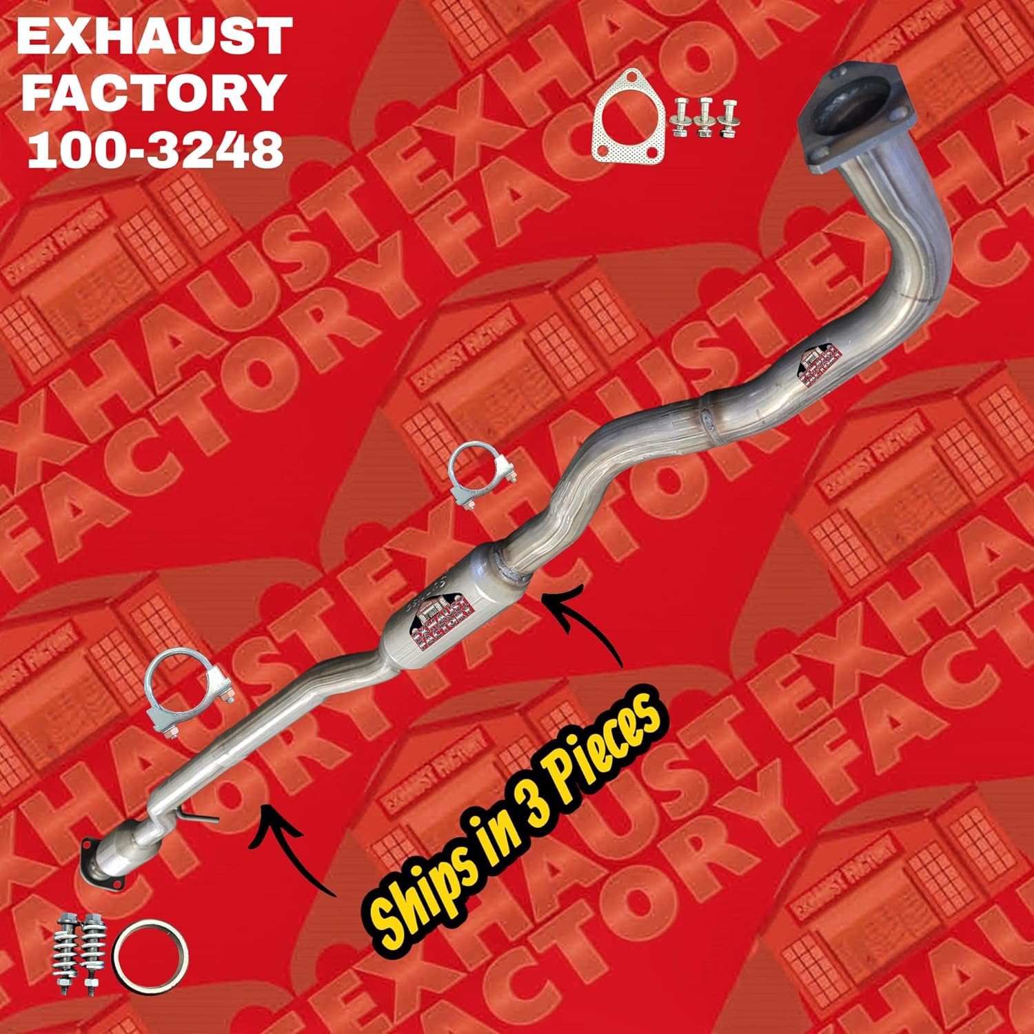 EF 100-3248/3060 CATALYTIC CONVERTER RESONATOR PIPE & MUFFLER ASSEMBLY FITS 2007-2013 MITSUBISHI OUTLANDER 3.0L ENG