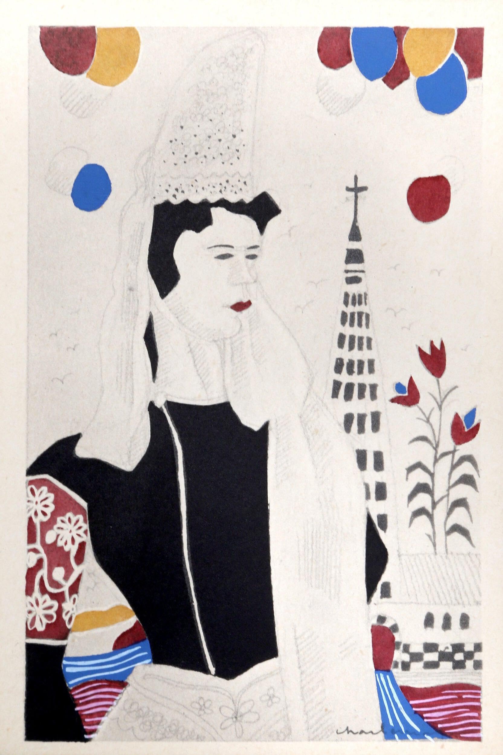 Unknown Artist, Coiffe de Pont l'Abbe from Costumes Bretons par Charlemagne