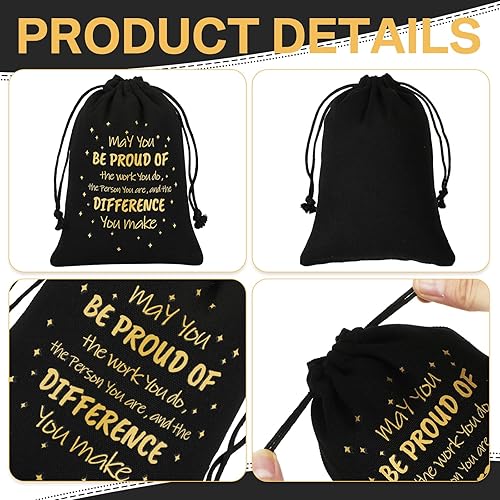 Miniatura 5 de Fumete 50 bolsas con cordón para regalo de agradecimiento a los empleados, bolsas para empleados, compañeros de trabajo, bolsas de regalo de