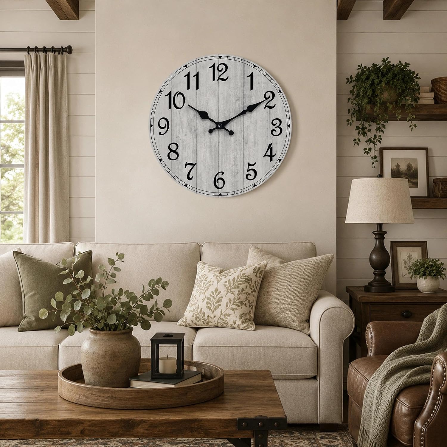 10 Inch Wall Clock, Silent Battery Operated Analog Clock, Grey | Bathroom | Bedroom | Kitchen | Living Room Decorative