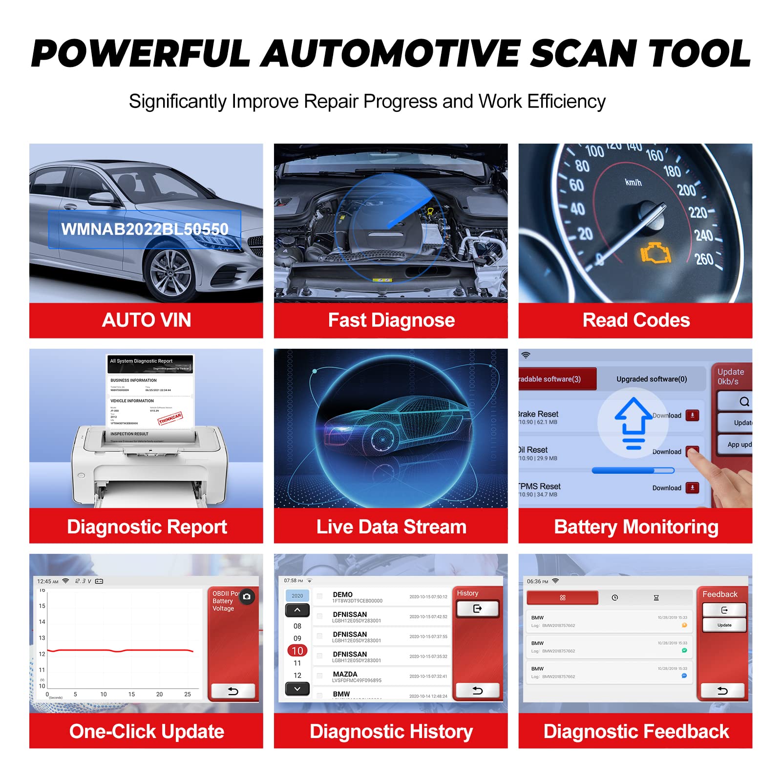 Amazon.com: OBD2 Scanner, MUCAR CS90 Diagnostic Scan Tool, Car Diagnostic  Scanner Code Reader, Diagnostic Scanner with 28 Maintenance Services,  Battery Test, Auto Vin, Car Scanner Free Lifetime Upgrade : Automotive