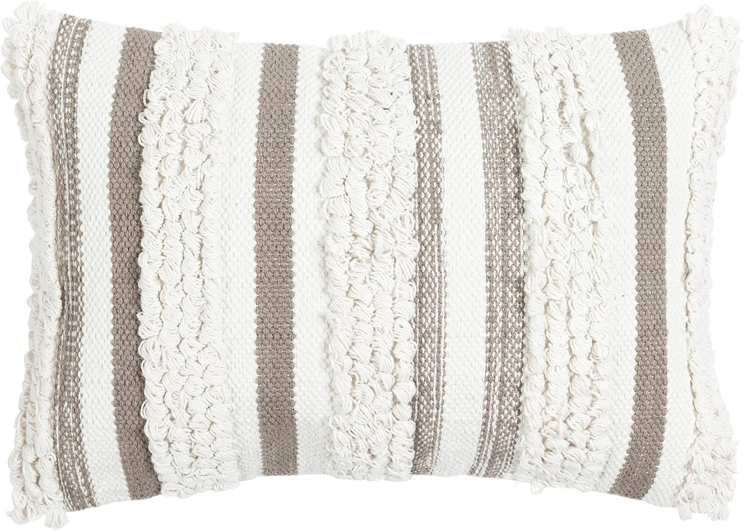 Neutral Cotton Striped 13" x 20" Decorative Pillow Cover