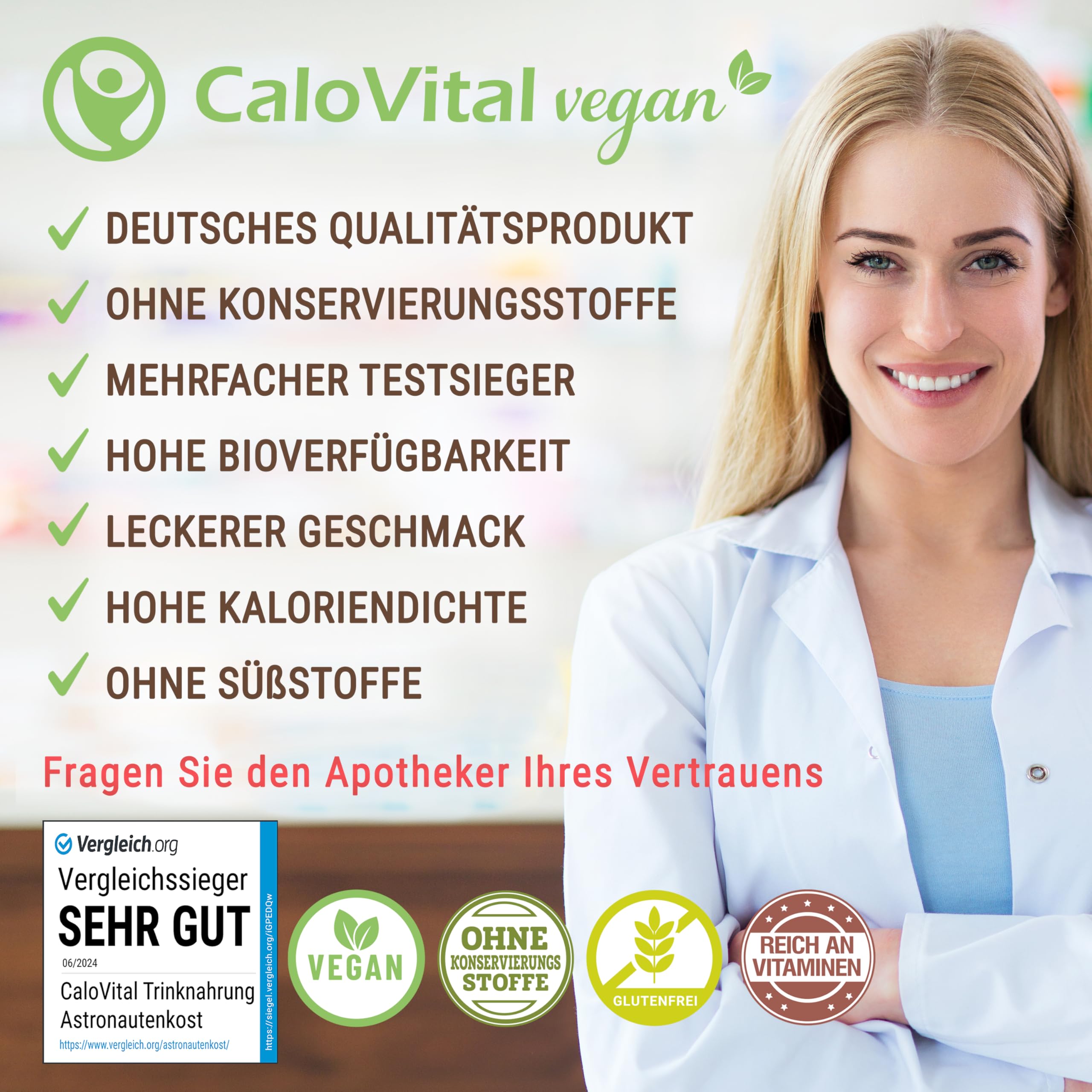 CaloVital Set risparmio di frullati calorici, vaniglia, fragola e cioccolato | Cibo vegano, cibo per astronauti con carboidrati, proteine, vitamine e minerali