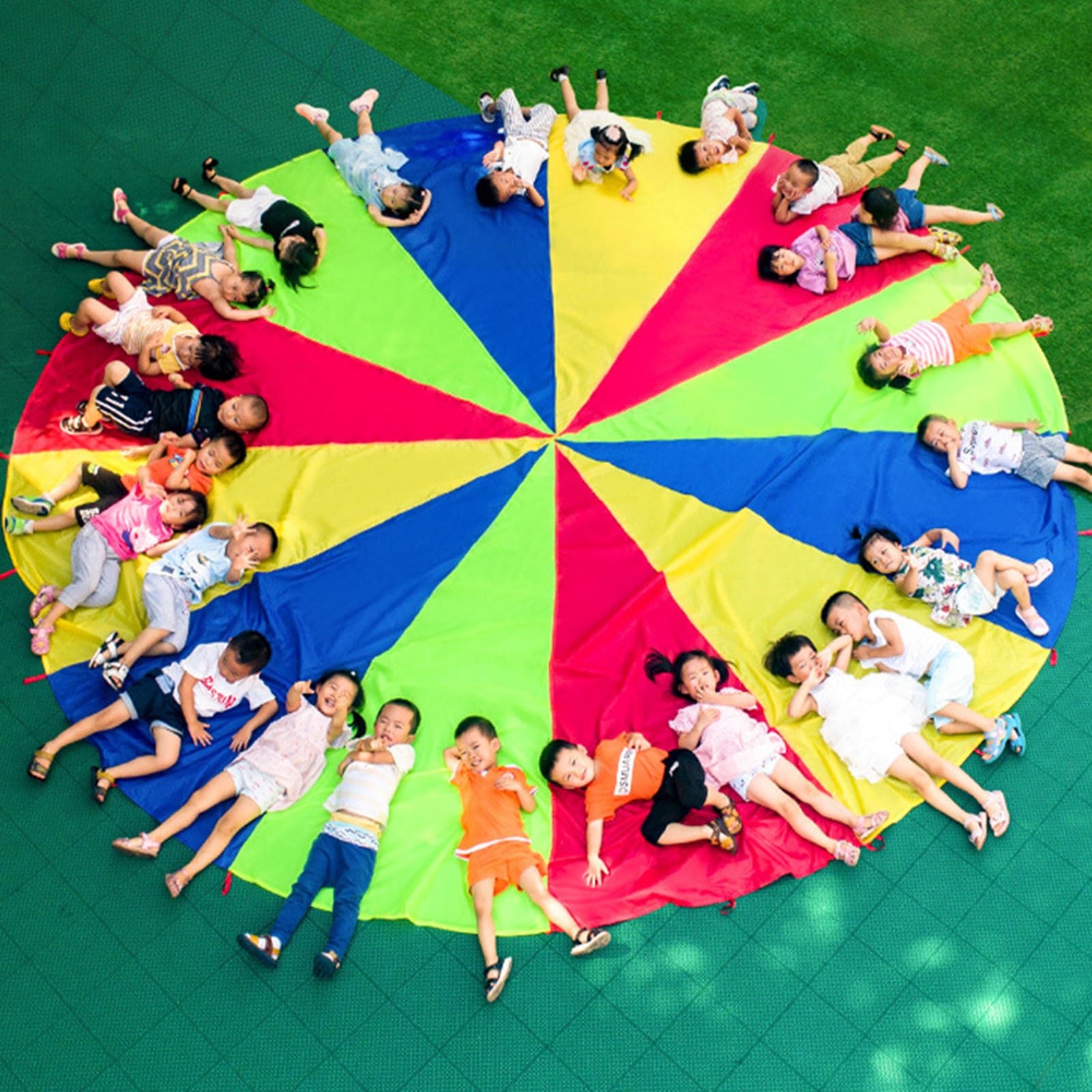 Graj w Spadochron Rainbow Toy Namiot Gra dla dzieci Namiot Spółdzielcze Gry Prezent urodzinowy dla Indoor Outdoor Zespół Aktywności Zespołu,11m/36.08ft