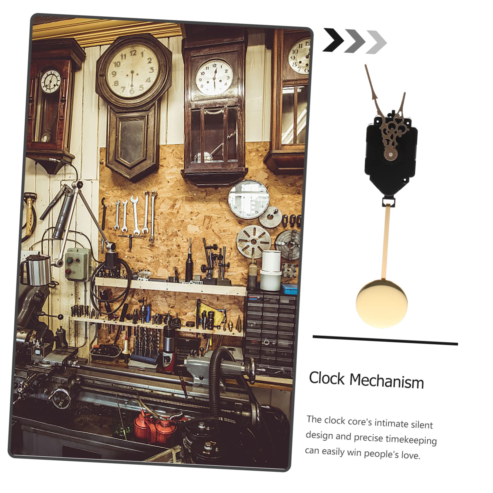 HOMSFOU 3sätze Mute Quartz Uhrwerk Mit Pendel Uhrteile Für Wanduhr Leise Zeitmessung Präzise Und Zuverlässige Bewegung Installieren Verschiedene Designs