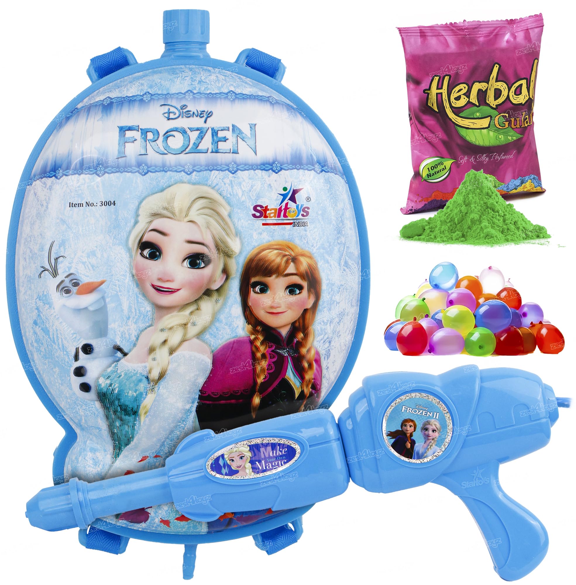 Zest 4 Toyz Holi Pichkari Water Gun for Kids Boy Girl Powerful High Pressure Backpack Tank Spray Leak Proof Gun 1 Pkt Herbal Color & 100 Balloon (Frozen) (B0CWXQ7ZTK) Amazon Price History, Amazon Price Tracker