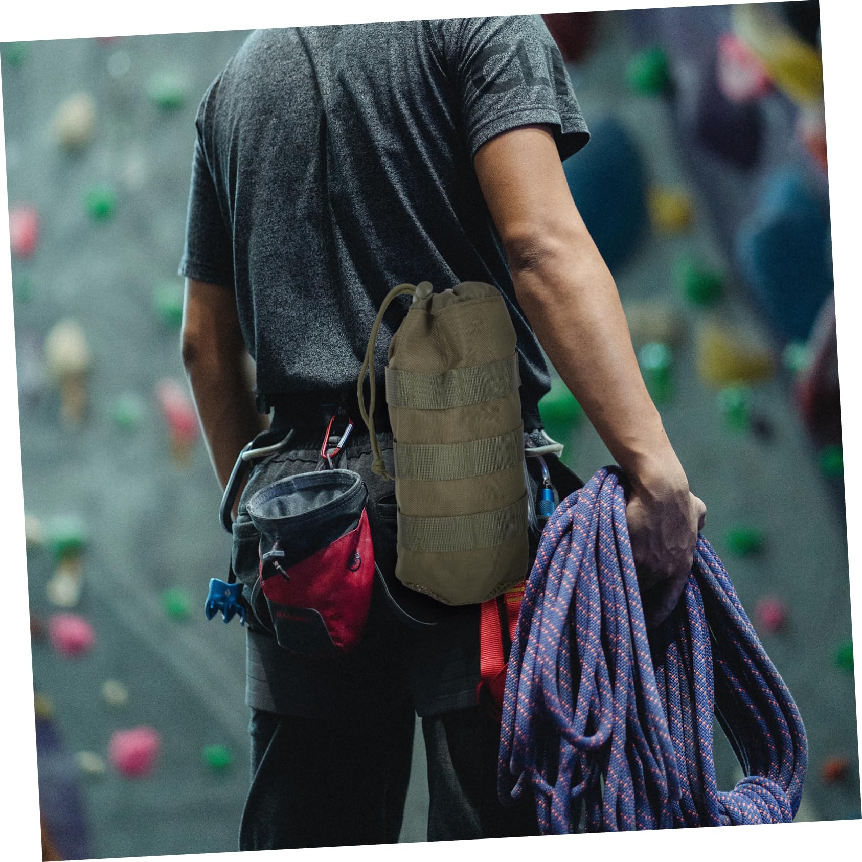 Sosoport 3stücke Wasserflaschenhalter Für Rucksack Und Tragbare Wasserflasche Tasche Für Outdoor Camping Und Anti-verschleiß Und rutschfest Militärgrün