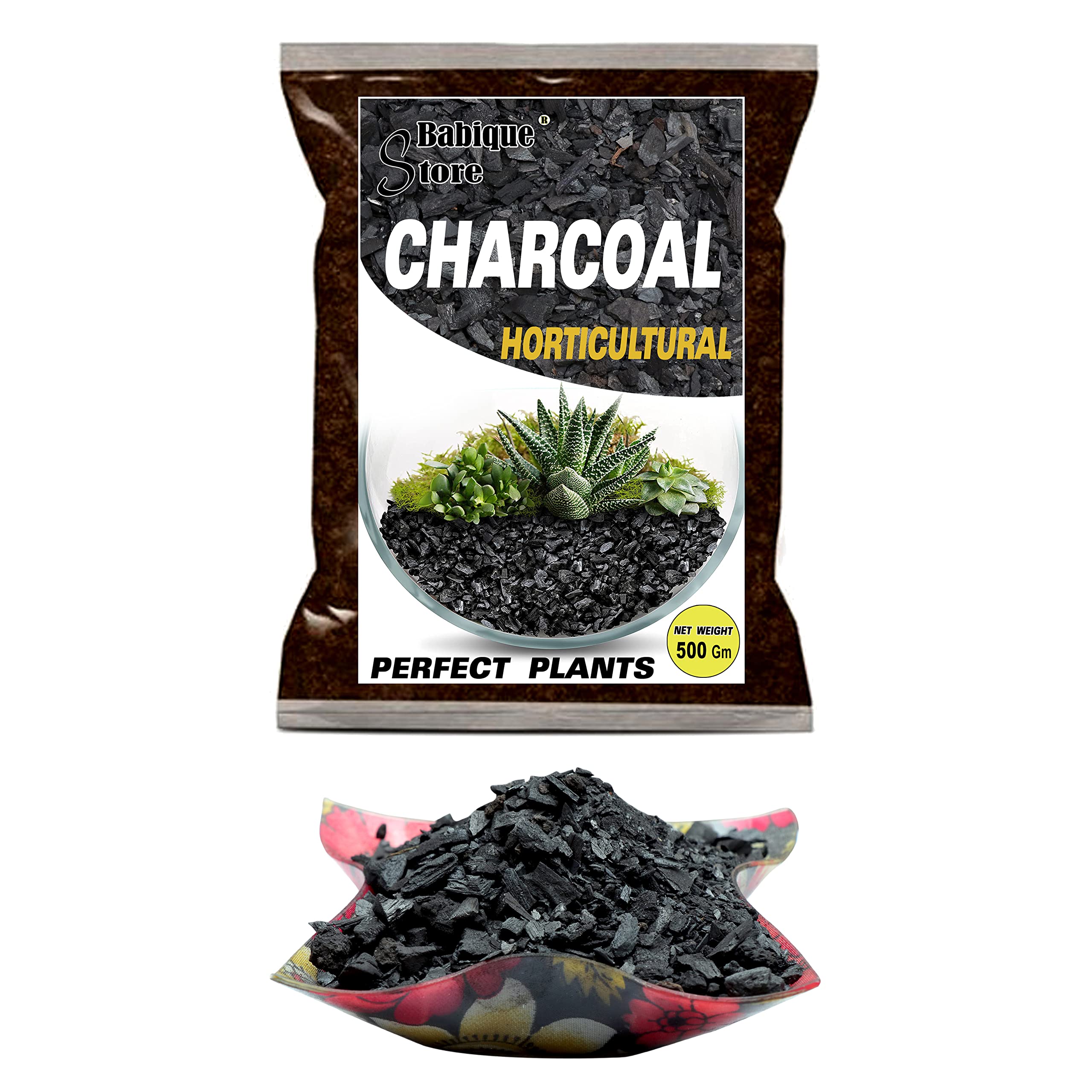 Babique Wood Charcoal Activated Horticultural Plant Powder for Terrariums Succulents Cactus Orchid & Ornamental Plants Lush Vegetables, Flowers Garden |Best Growing Potting (500 Gm) (B09VMTBDGV) Amazon Price History, Amazon Price Tracker