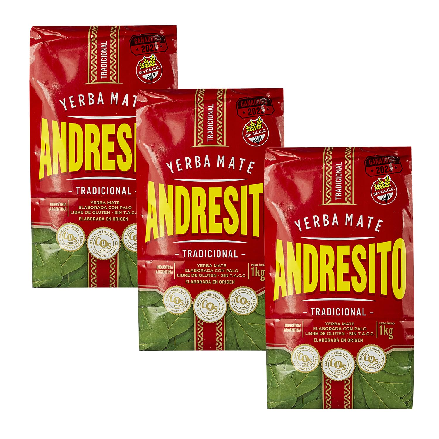 Yerba Maté raditionnel 3kg (1000g x 3) + échantillon cadeau (40g): métabolisme, sans sucre | Argentine