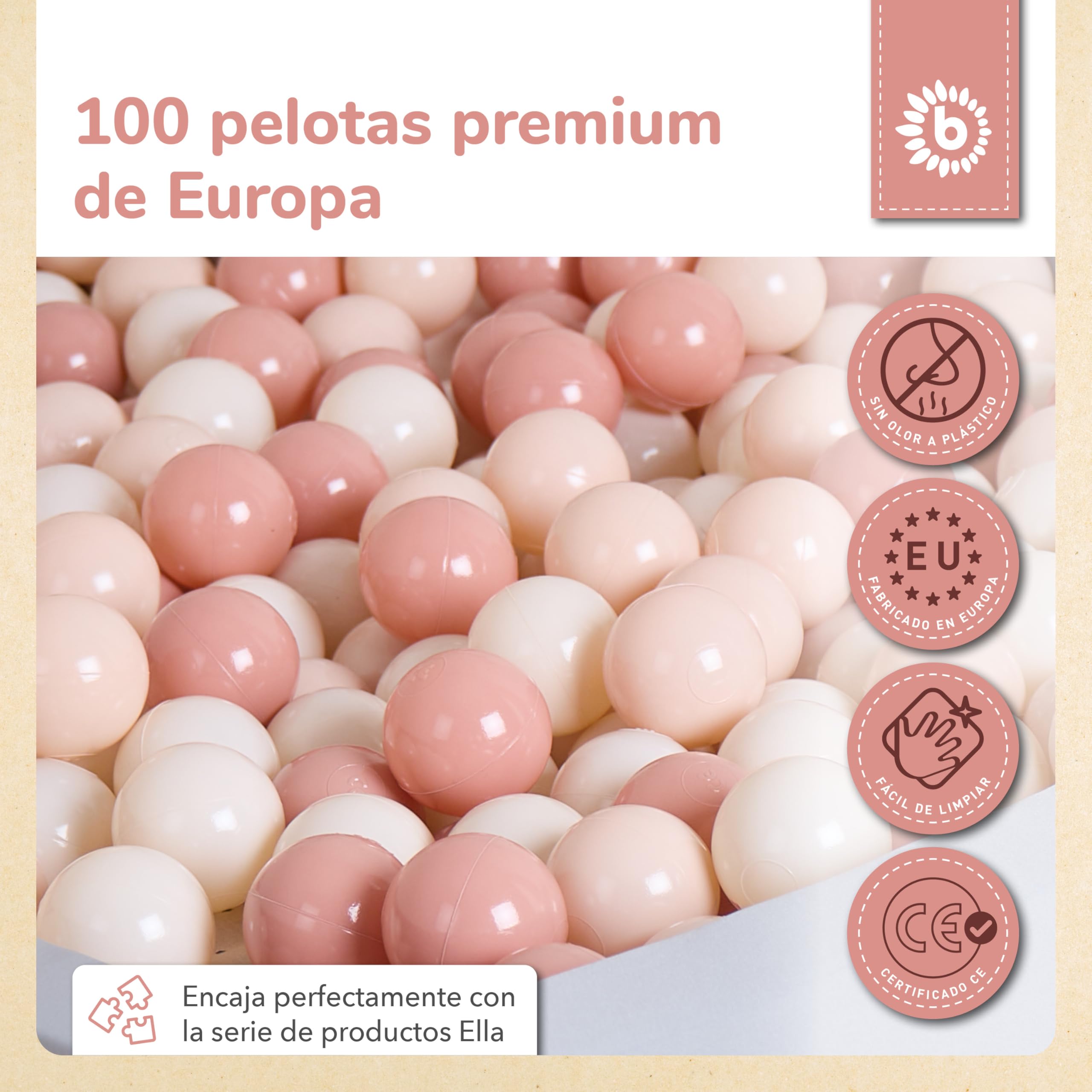 Bieco Bolas para piscina de bolas Dreamy Flowers | 100 unidades | bolas de colores | piscina de bolas para niños | piscina de bolas para bebé | piscina de bolas | bolas para piscina de bolas | bolas