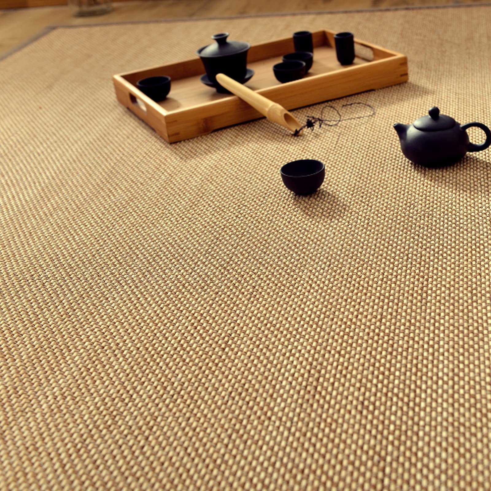 100 % natürlicher Bambusteppich, bequeme Bambusmatte, große Rattan-Matratze, Sommer-Bodenmatte, 1,5 cm dick, für Flur, Wohnzimmer, Schlafzimmer, personalisierbar (B 100 x H 260 cm, 39 x 102 cm)