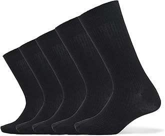 Amazon Essentials Men's Patterned Dress Crew Socks, 5 Pairs