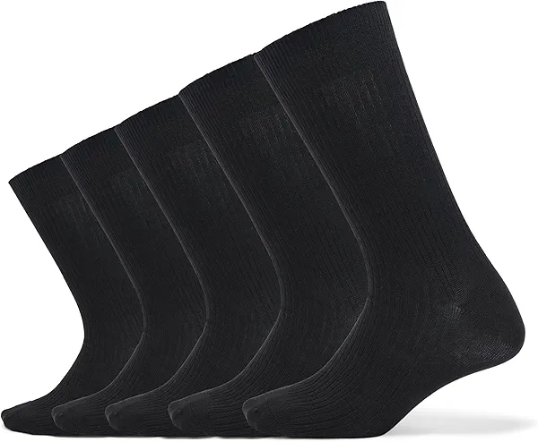 Amazon Essentials Mens Comfortable Patterned Dress Socks, 5 Pairs