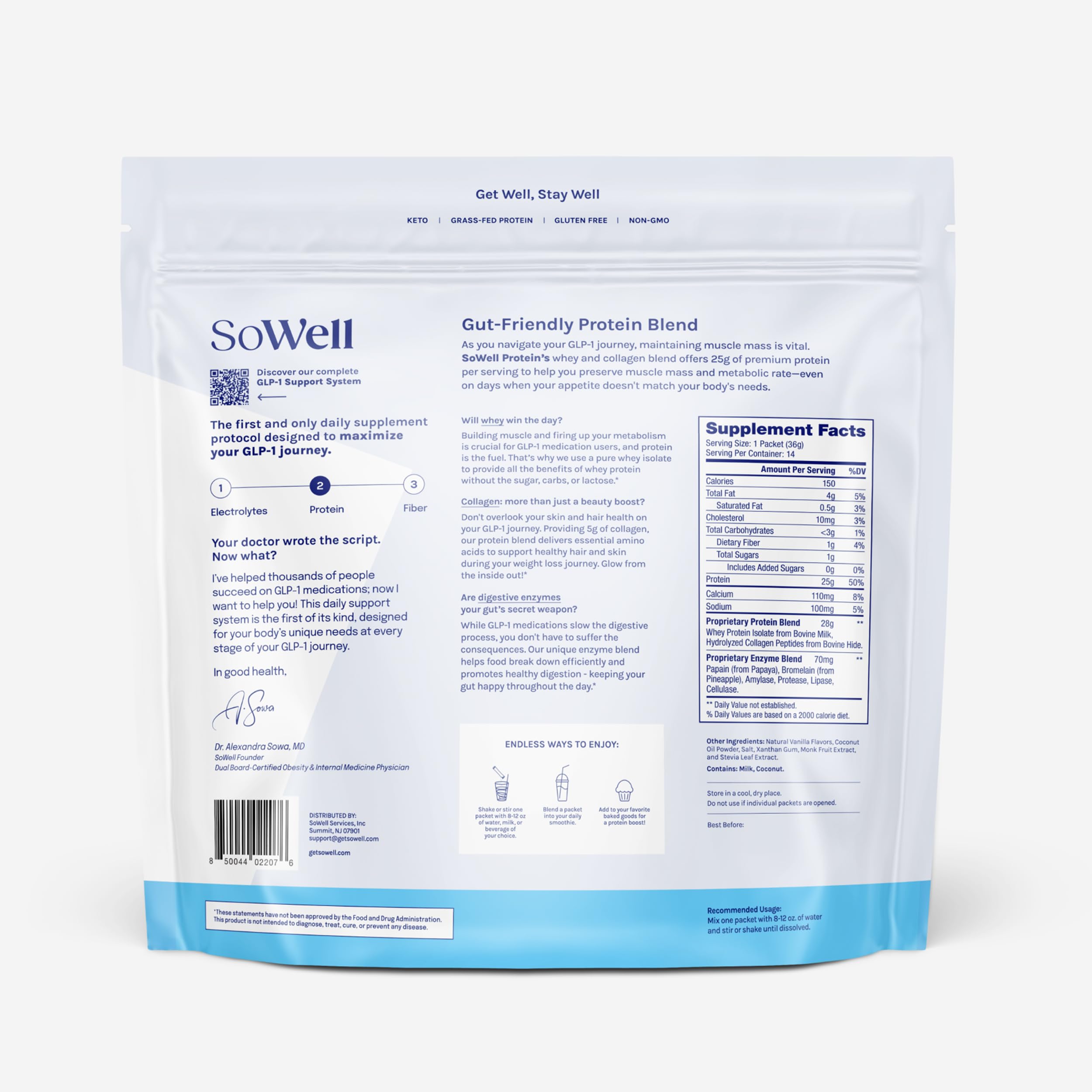 SoWell GLP-1 Protein Vanilla Powder