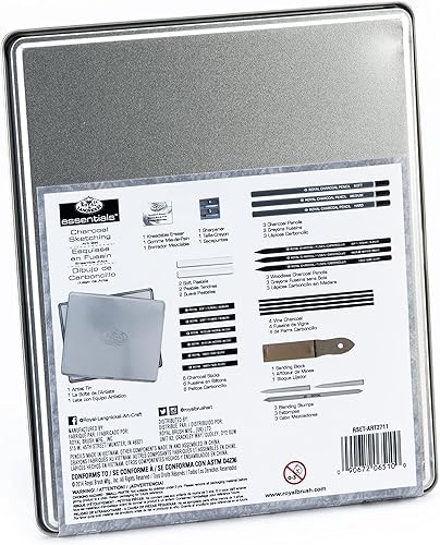 Miniatura 8 de Royal & Langnickel Essentials(TM) - Juego de arte de carbón medio con estaño