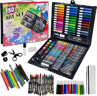 FunBlast Art Set for Kids – 150 Pieces Complete Drawing & Coloring Kit with Crayons, Oil Pastels, Color Pencils, Watercolo... Price In India