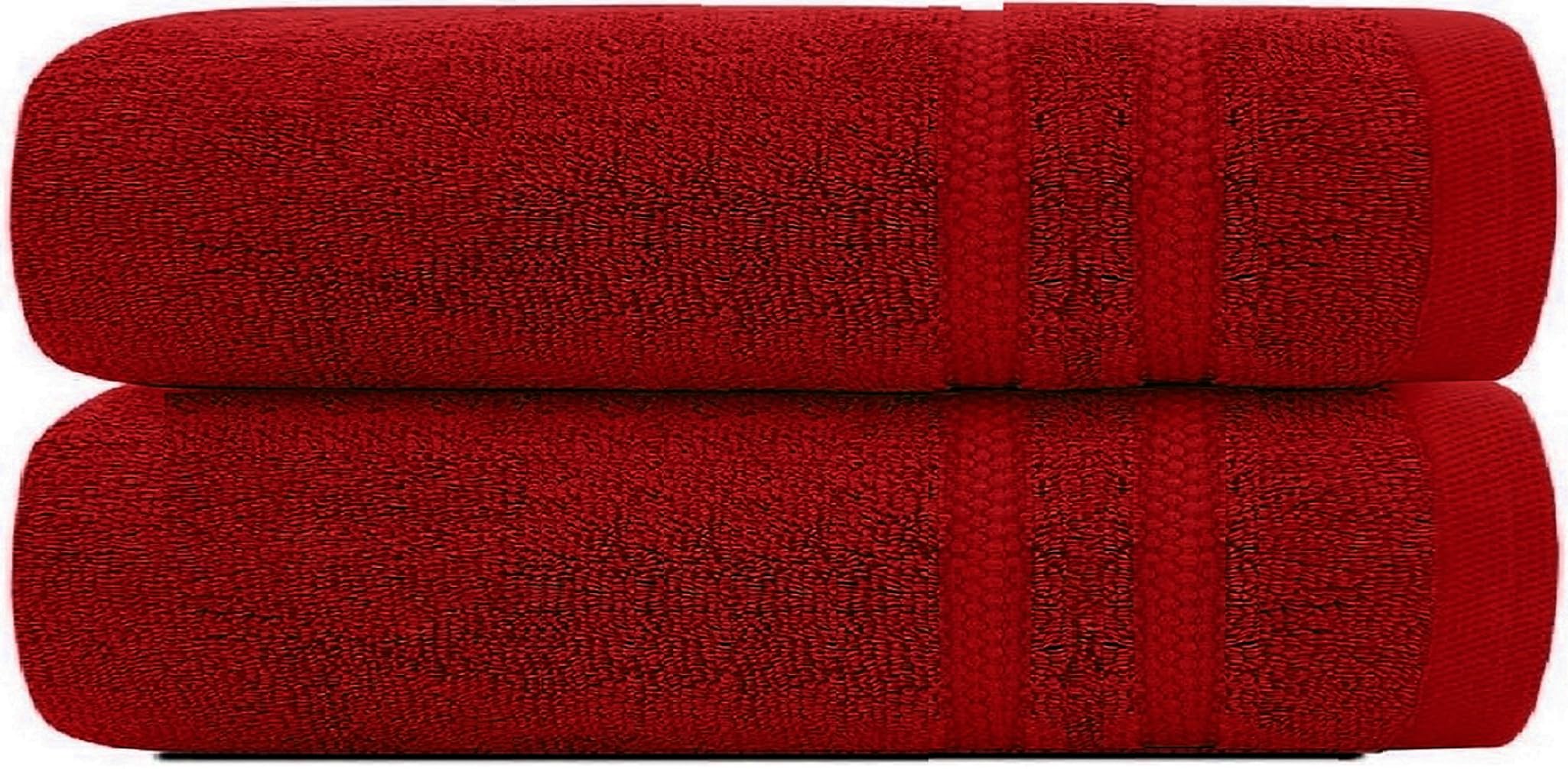 Confezione da 2, 4, 6 e 12 teli da bagno grandi, 100% cotone egiziano, assorbenti, morbidi, resistenti, set di asciugamani da bagno per hotel (12, rosso)