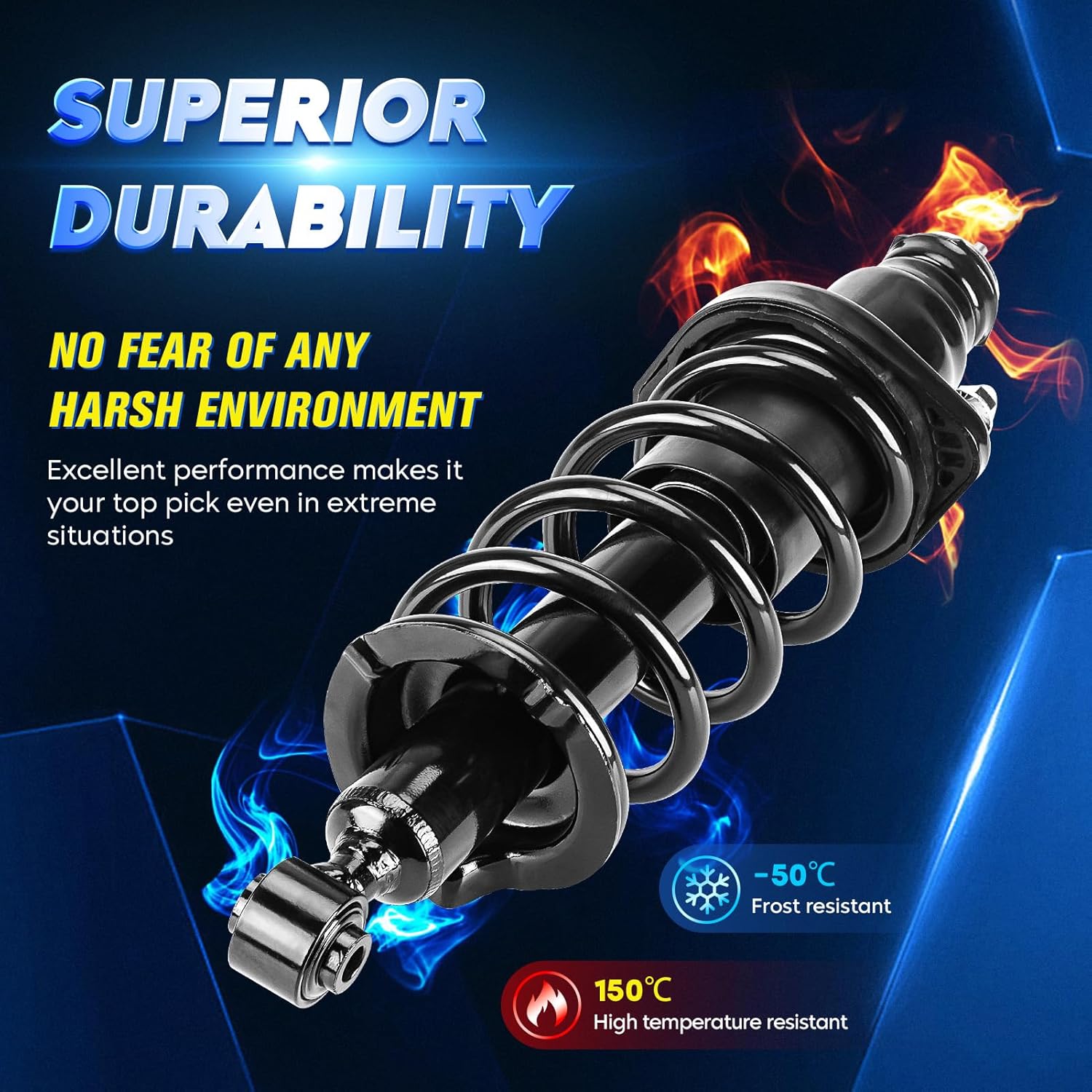 Rear Strut Shock Assembly w/Coil Spring for Honda Civic 2001-2005, Replace 171340L 171340R, Left & Right, 2PCS