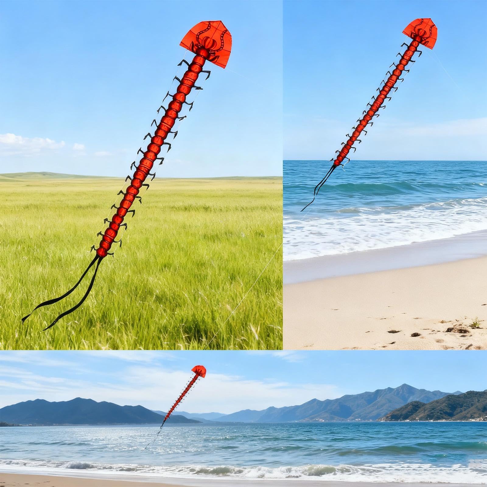 Cometa Gigante Animal para Adultos Y Niños Construcción Resistente de Poliéster Estabilidad en Adecuada para Actividades Recreativas J