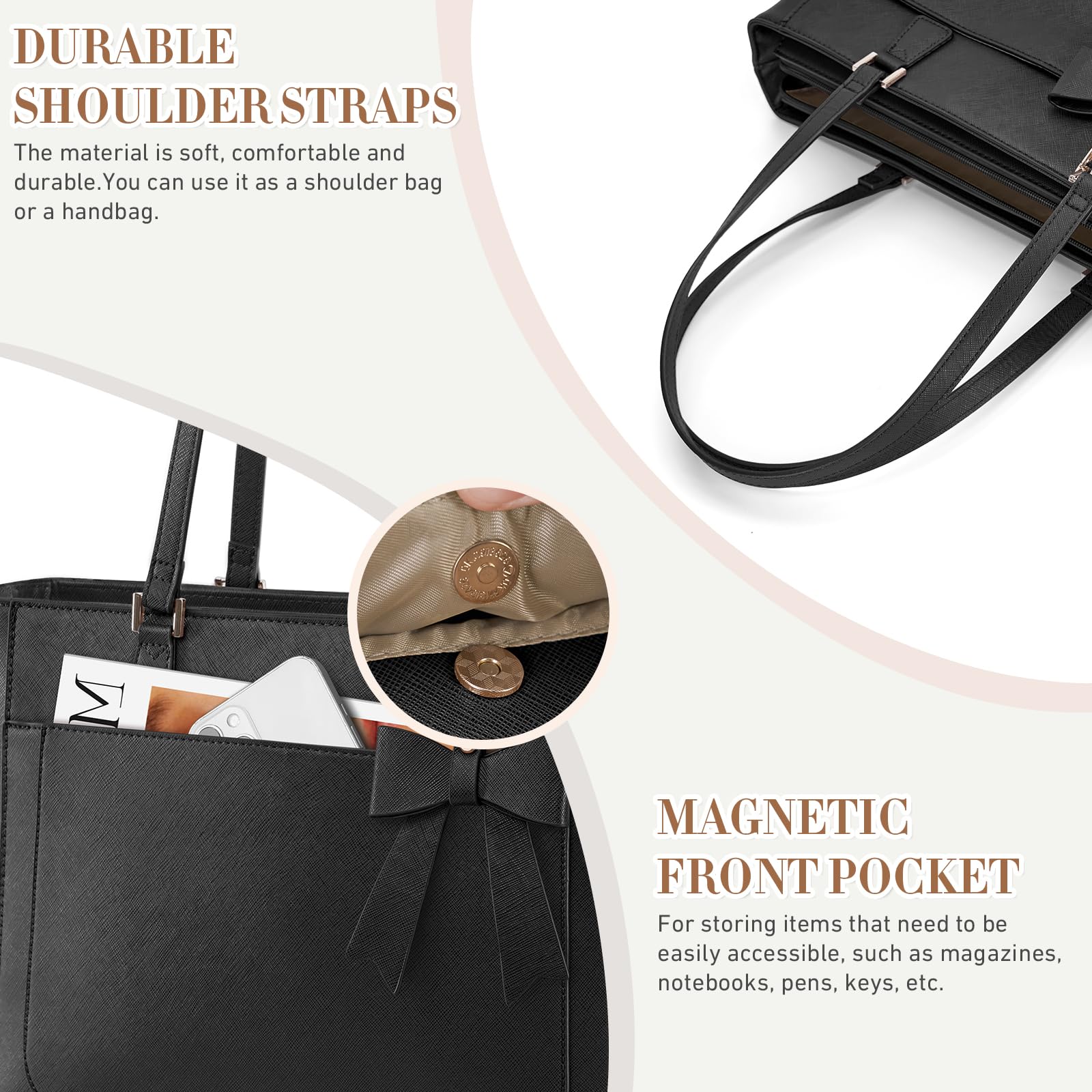 RAINSMORE Bolso Mujer Impermeable Bolsos de Mujer Cuero PU