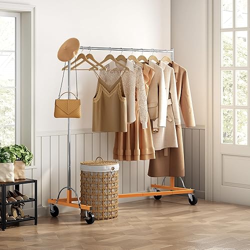 Miniatura 2 de Hoctieon Z Rack, percheros rodantes con base en Z, perchero de ropa resistente, percheros para colgar ropa, perchero portátil para ropa, perchero de