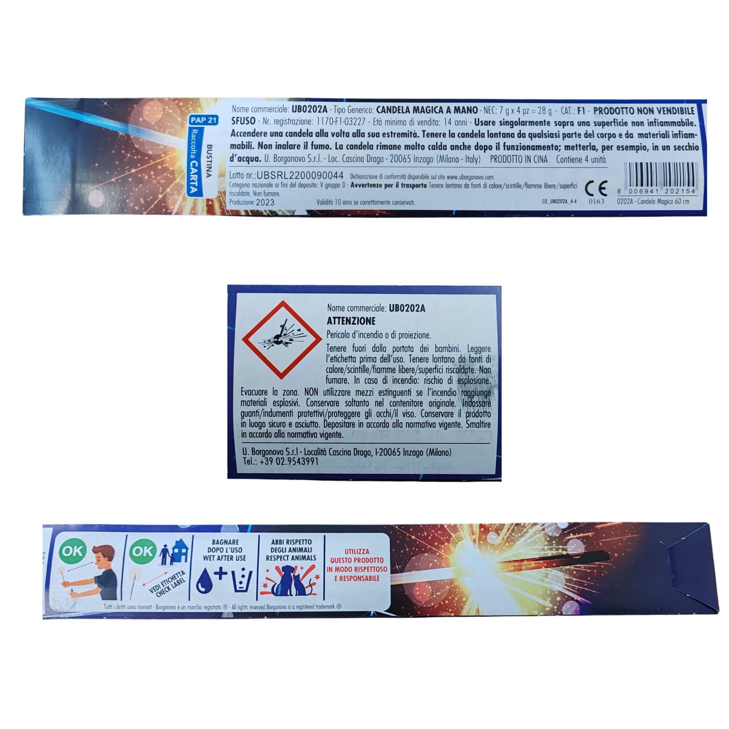 150 Candeline Scintillanti Borgonuovo - Bastoncini Luminosi Pirotecnici Per Feste - Uso Esterno - Foto 14