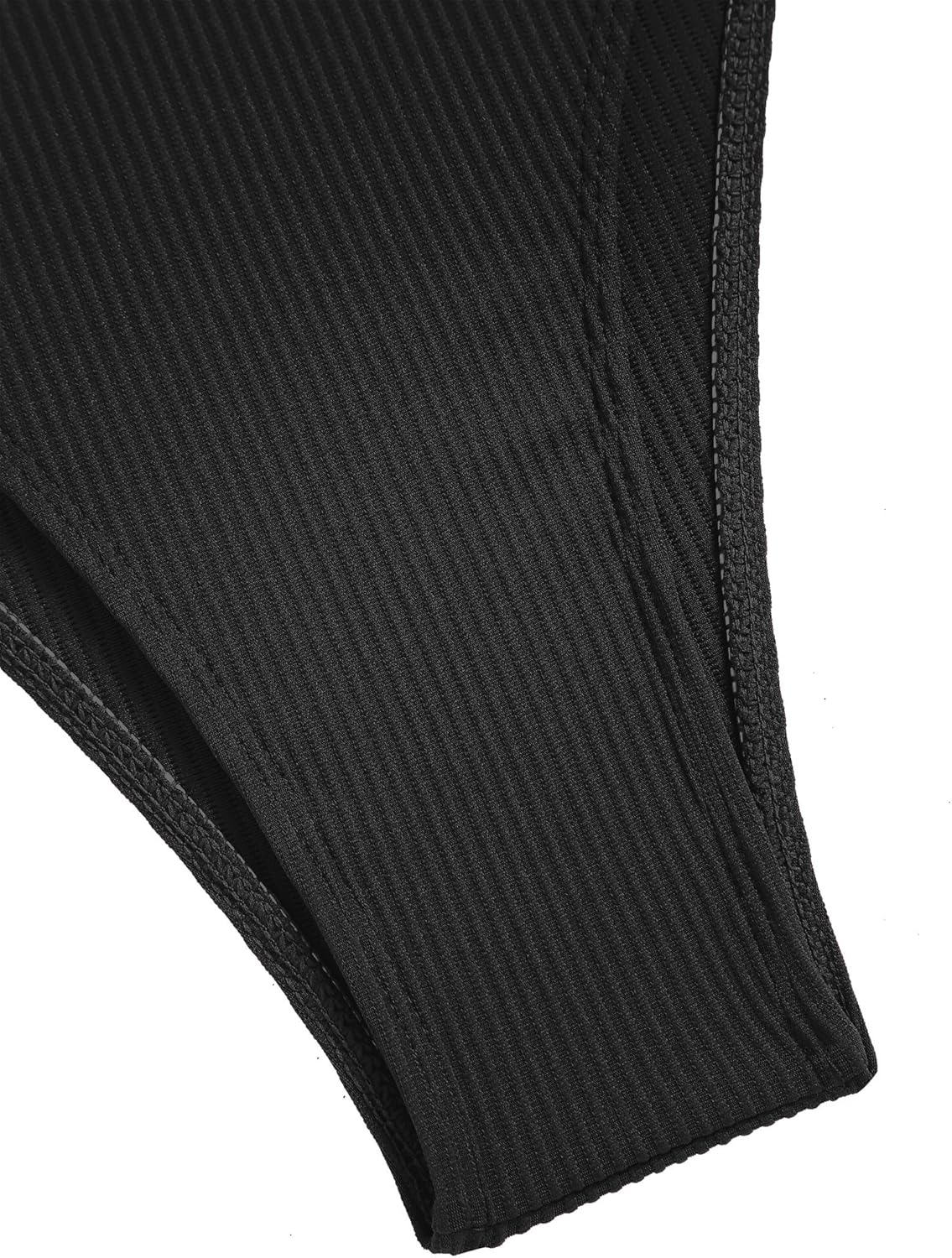 ZAFUL Women's Cutout Bikini Sets Scoop Neck Back Criss Cross Tie Ribbed High Cut Bikini Swimsuit Two Piece Bathing Suits - Image 6