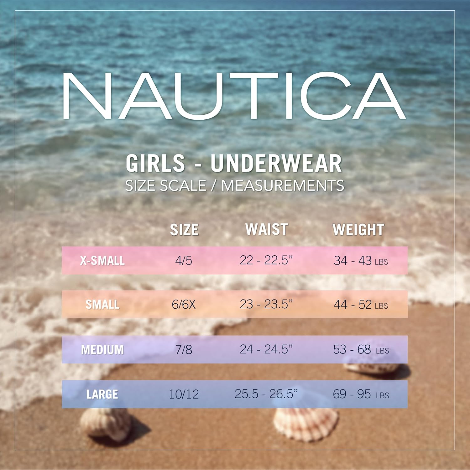Nautica Girls Underwear Briefs - 5 Pack Comfort Stretch Mid-Waist Breathable Cotton Underwear Panties for Girls (4-12)
