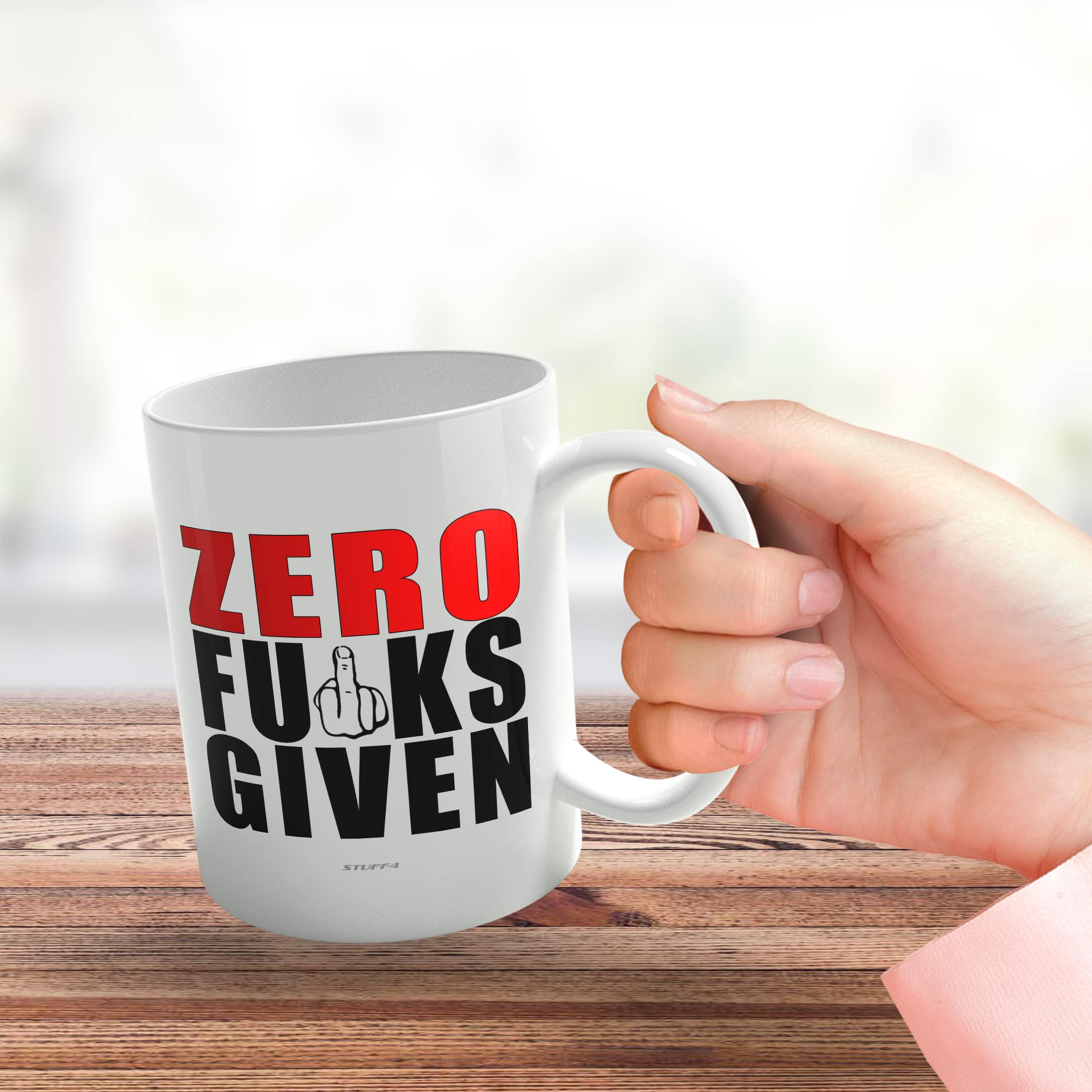 Funny Novelty Gift Mug, Zero F's, Mug Present Gift for Wife Husband Work Colleague Brother Auntie Uncle Sister Best Friend - Image 3