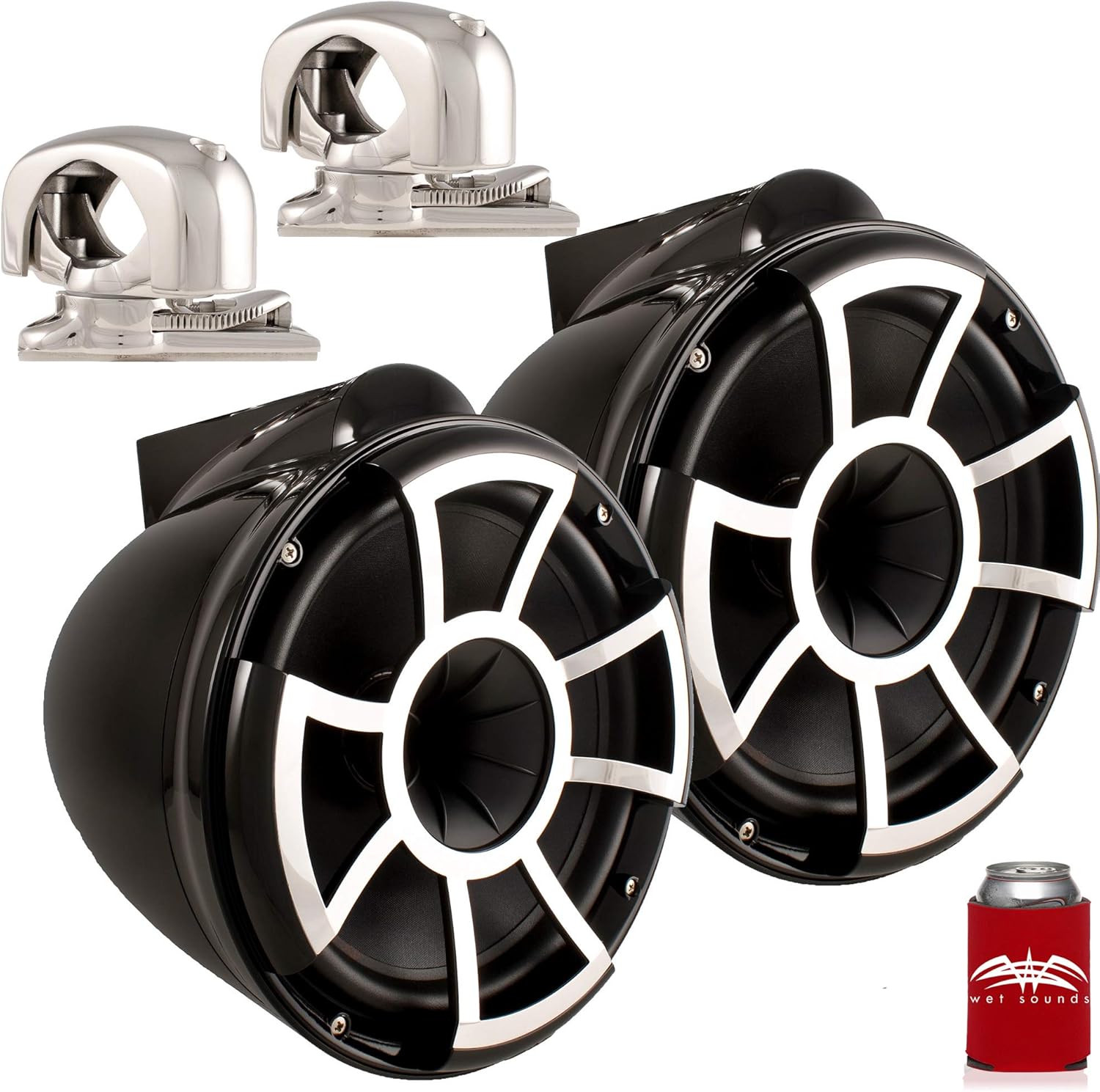 Amazon.co.jp wet sounds REV10 ブラック 10インチ タワー スピーカー ミニ回転クランプ付き 1インチから1